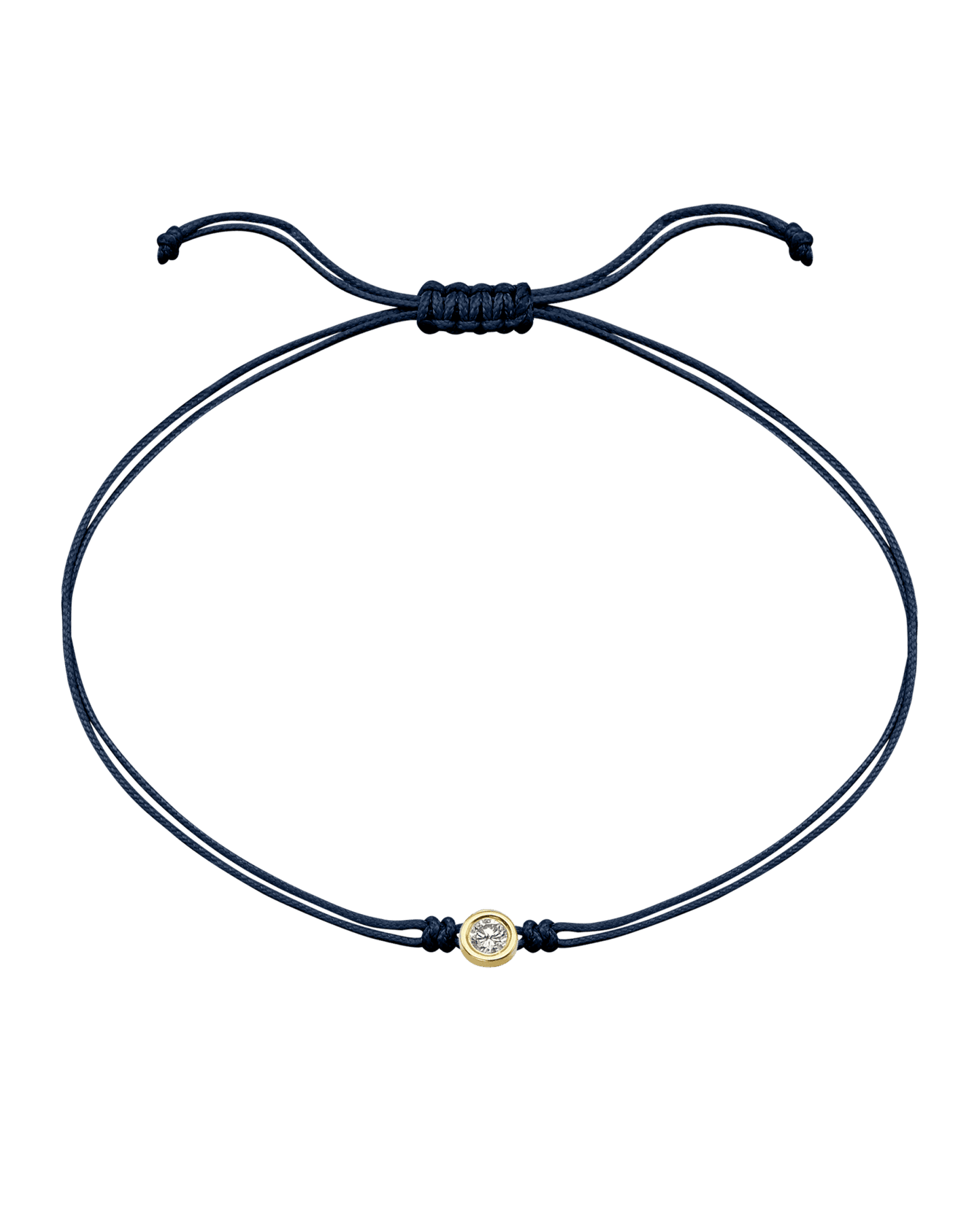 Le String of Love - Or Jaune 14 carats Bracelets magal-dev Bleu Marine Large: 0.10 carats