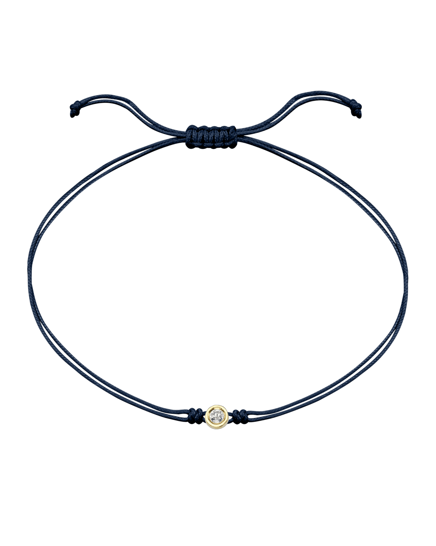 Le String of Love - Or Jaune 14 carats Bracelets magal-dev Bleu Marine Medium: 0.05 carats