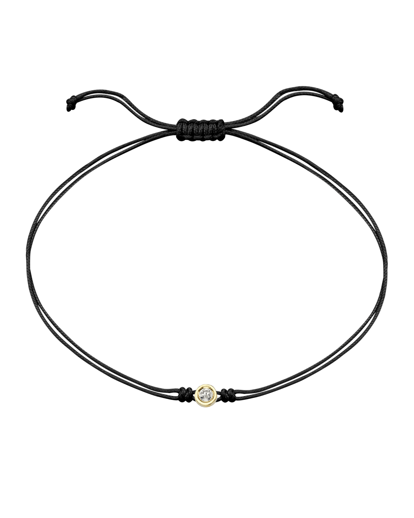 Le String of Love - Or Jaune 14 carats Bracelets magal-dev Noir Medium: 0.05 carats