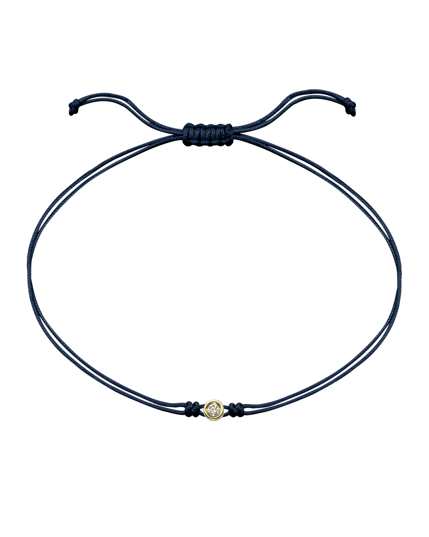 Le String of Love - Or Jaune 14 carats Bracelets magal-dev Bleu Marine Small: 0.03 carats