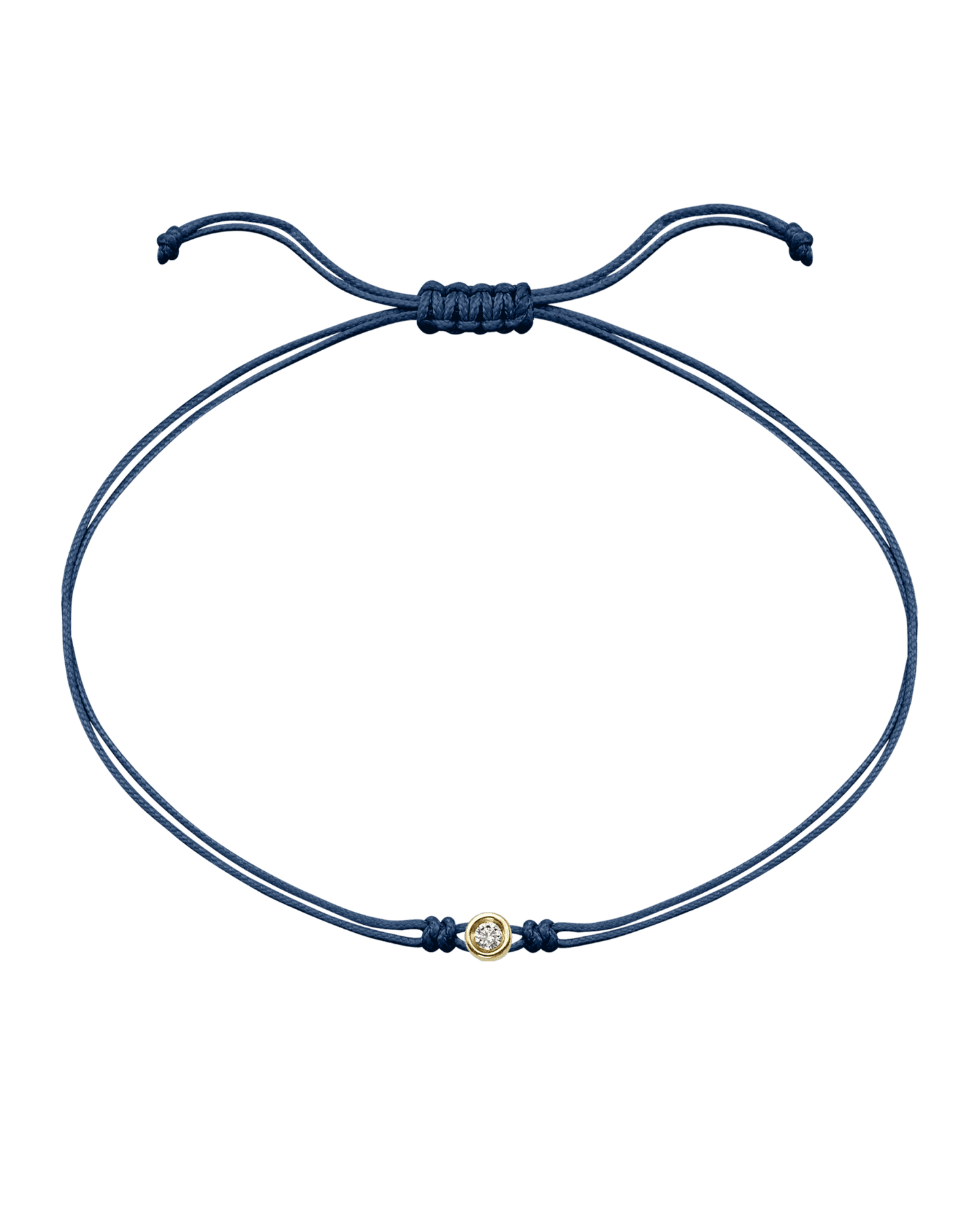 Le String of Love - Or Jaune 14 carats Bracelets magal-dev Bleu Indigo Small: 0.03 carats