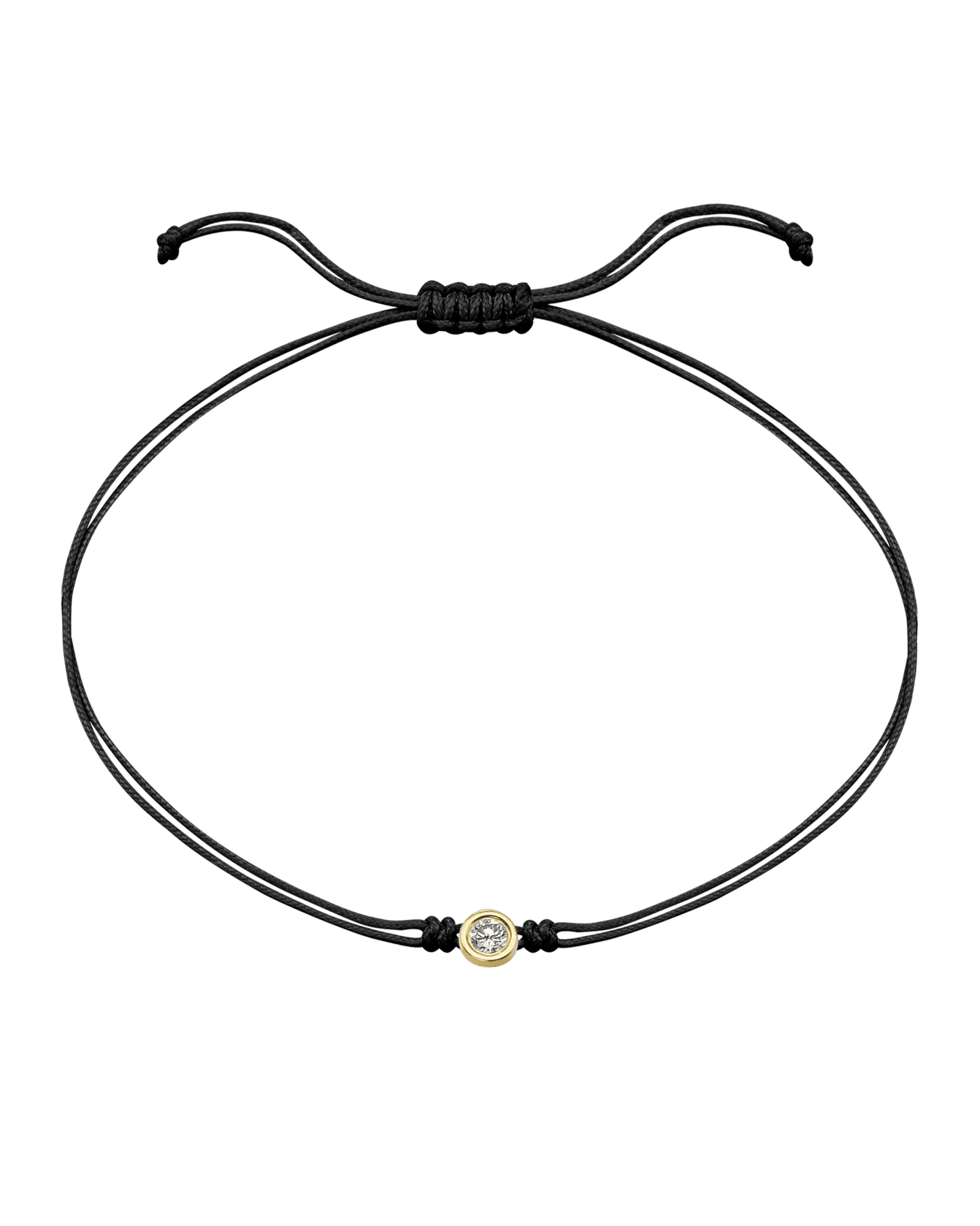 Le String of Love - Or Jaune 14 carats Bracelets magal-dev Noir Large: 0.10 carats