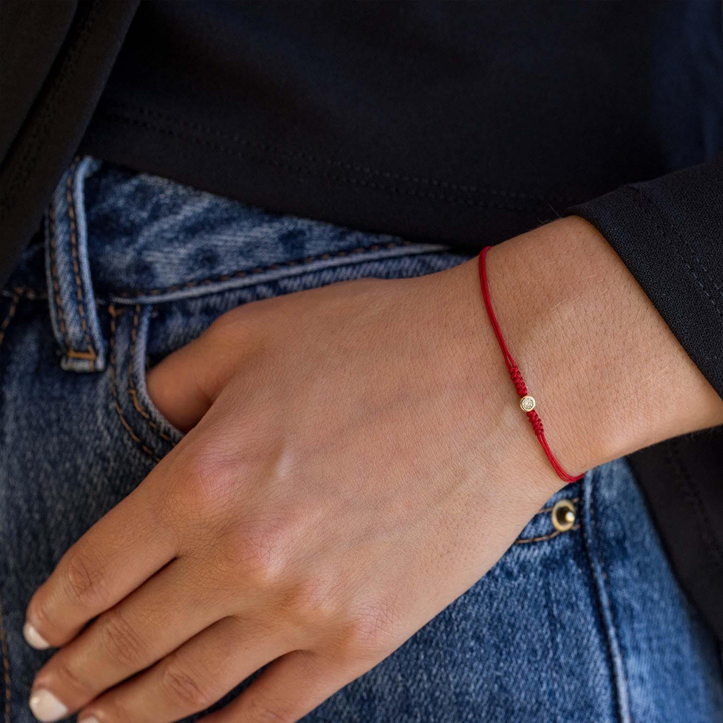 Le String of Love avec Fermoir - Or Blanc 14 carats Bracelets 14K Solid Gold
