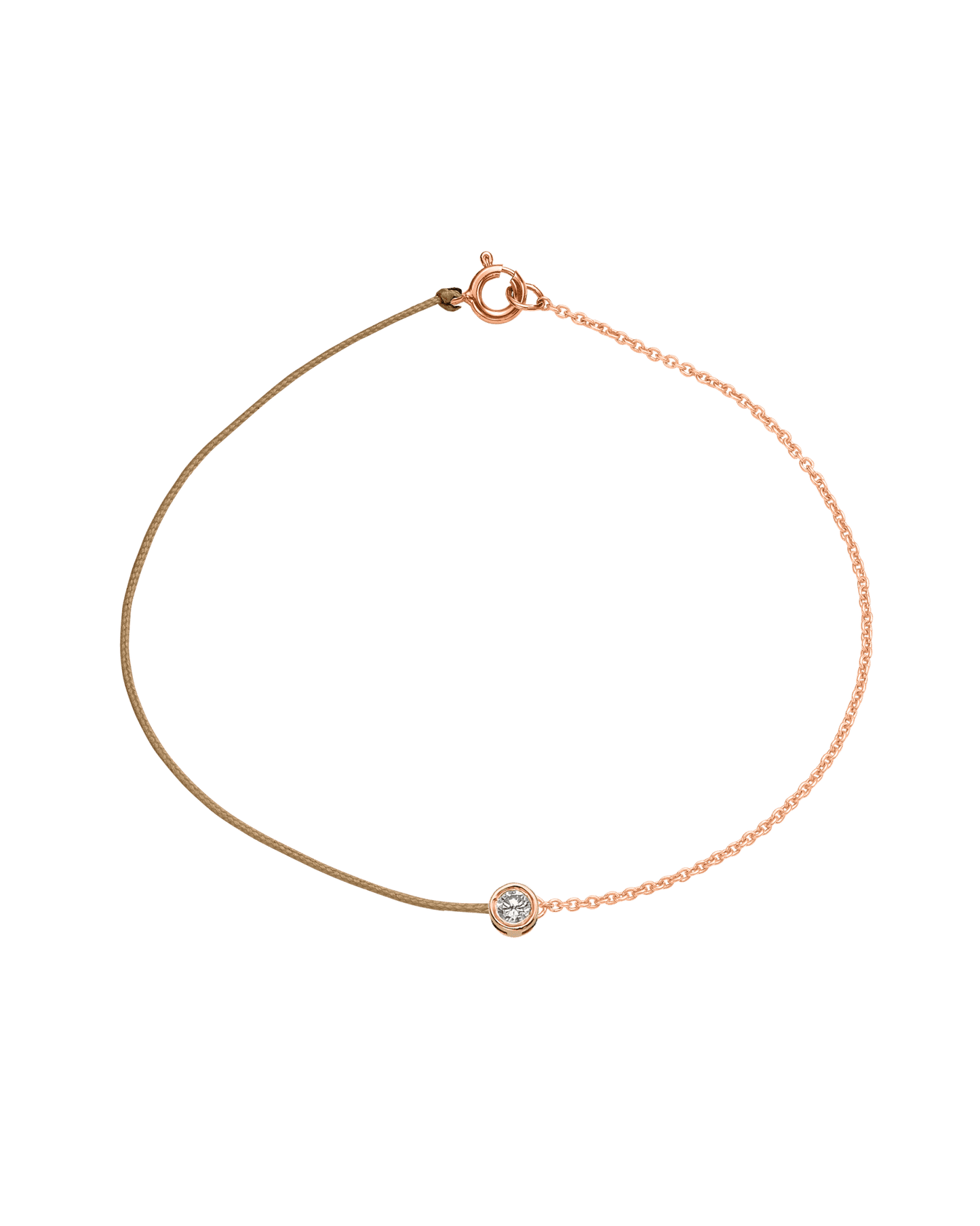 String of Love Chaînette - Or Rose 14 carats Bracelet 14K Solid Gold Camel Large: 0.10 carats Small 15cm