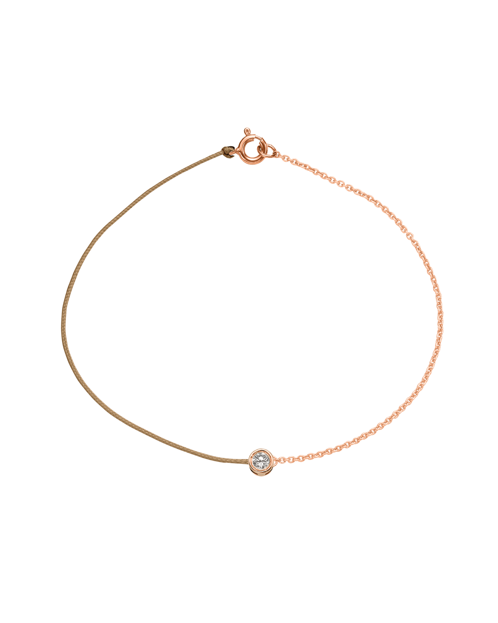 String of Love Chaînette - Or Rose 14 carats Bracelet 14K Solid Gold Camel Large: 0.10 carats Small 15cm