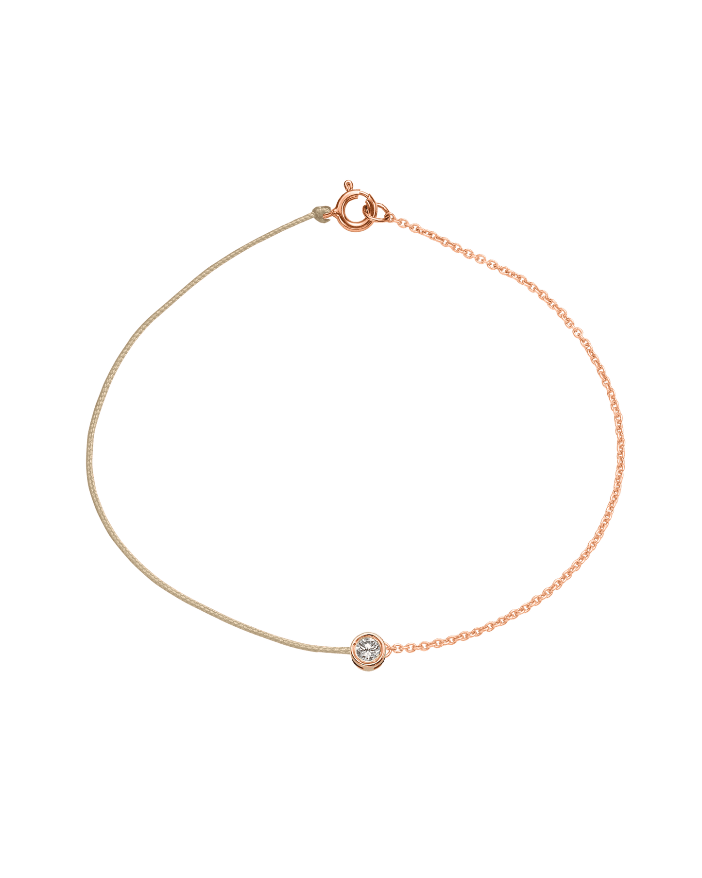 String of Love Chaînette - Or Rose 14 carats Bracelet 14K Solid Gold Beige Large: 0.10 carats Small 15cm