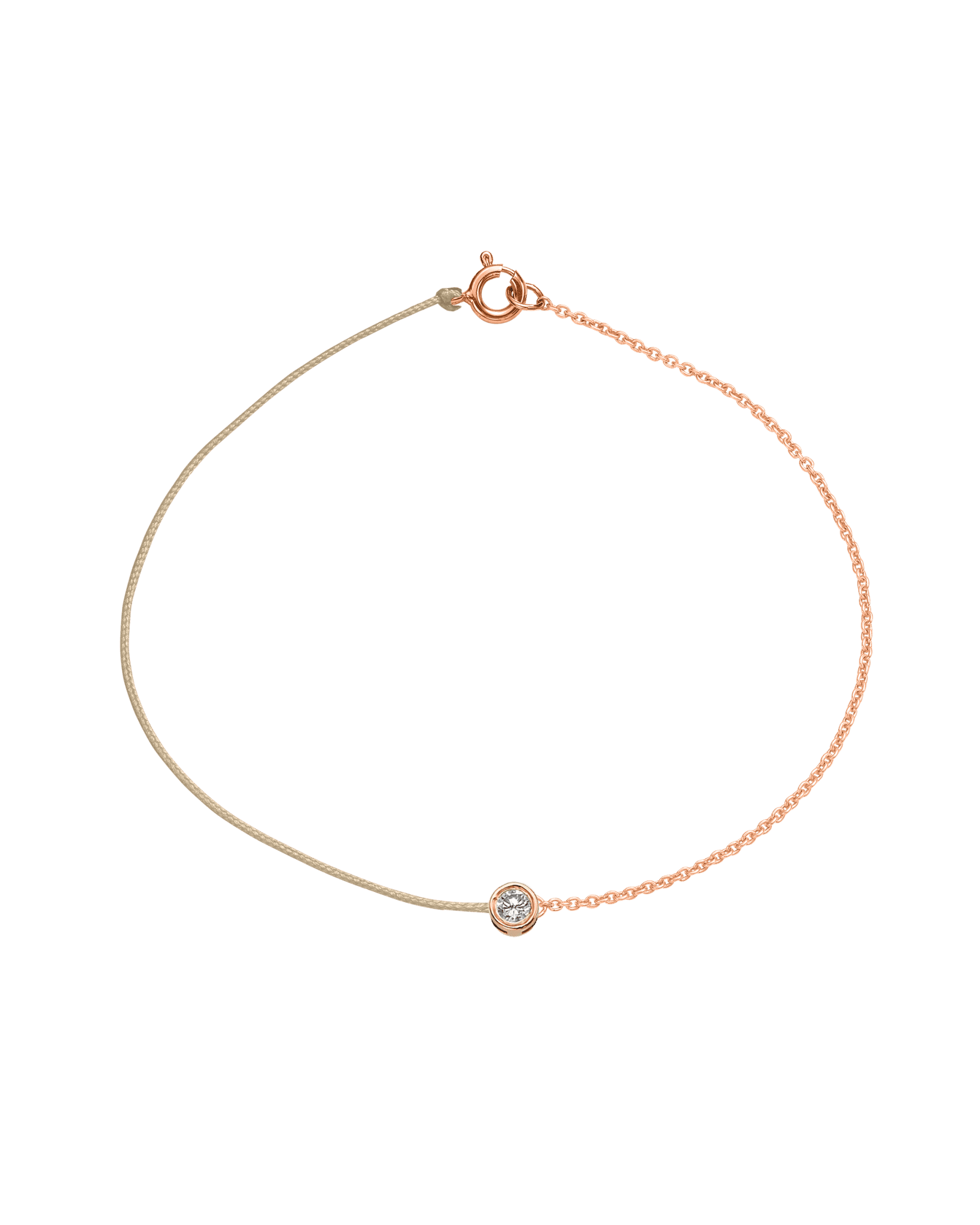 String of Love Chaînette - Or Rose 14 carats Bracelet 14K Solid Gold Beige Large: 0.10 carats Small 15cm