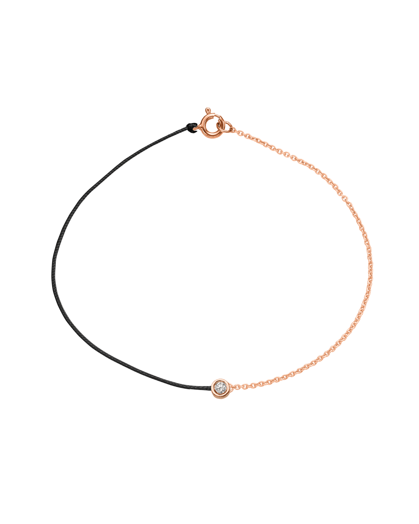 String of Love Chaînette - Or Rose 14 carats Bracelet 14K Solid Gold Noir Medium: 0.05 carats Small 15cm