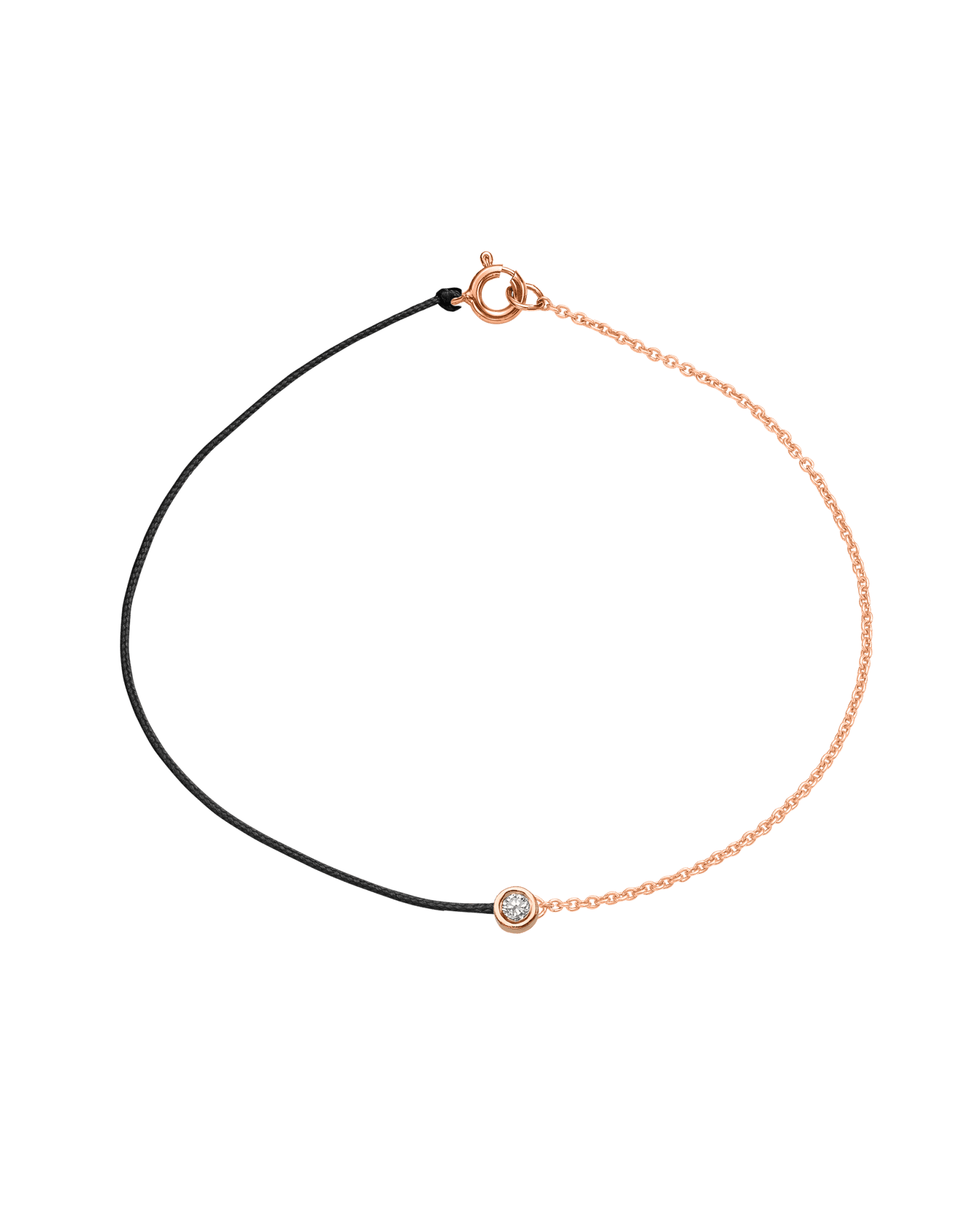 String of Love Chaînette - Or Rose 14 carats Bracelet 14K Solid Gold Noir Medium: 0.05 carats Small 15cm