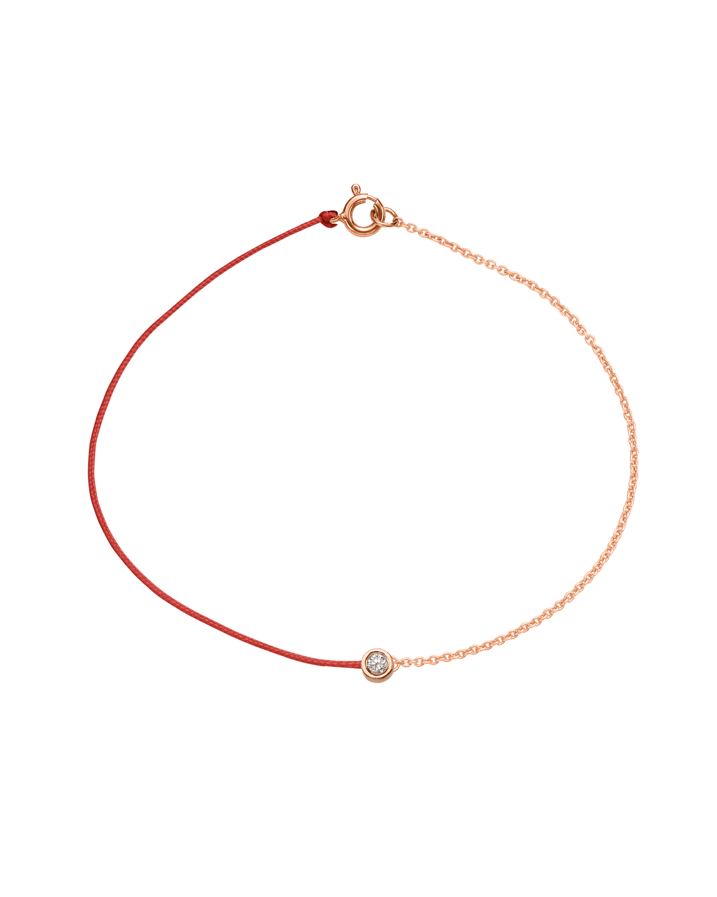 String of Love Chaînette - Or Rose 14 carats Bracelet 14K Solid Gold Rouge Medium: 0.05 carats Small 15cm