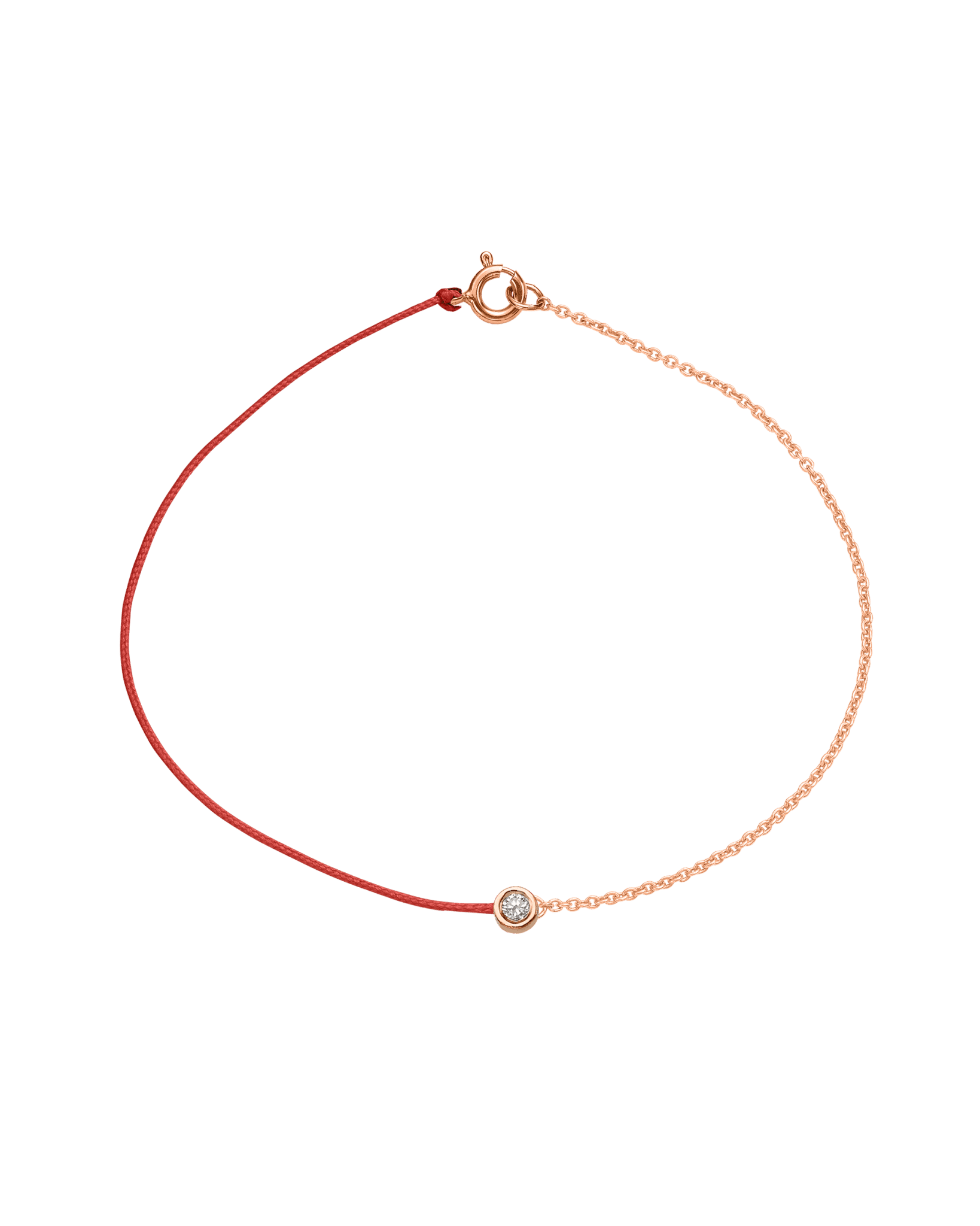 String of Love Chaînette - Or Rose 14 carats Bracelet 14K Solid Gold Rouge Medium: 0.05 carats Small 15cm