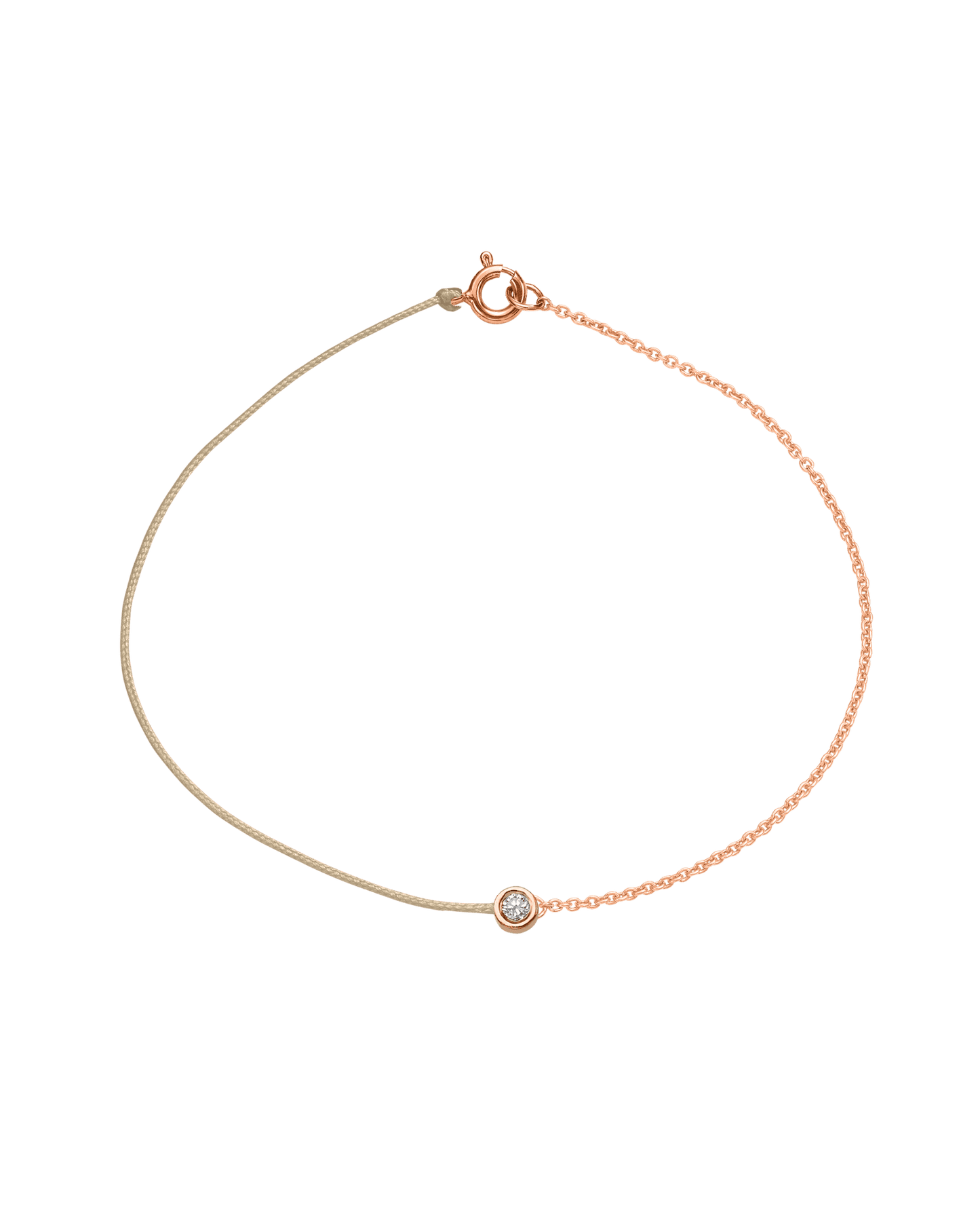 String of Love Chaînette - Or Rose 14 carats Bracelet 14K Solid Gold Beige Medium: 0.05 carats Small 15cm