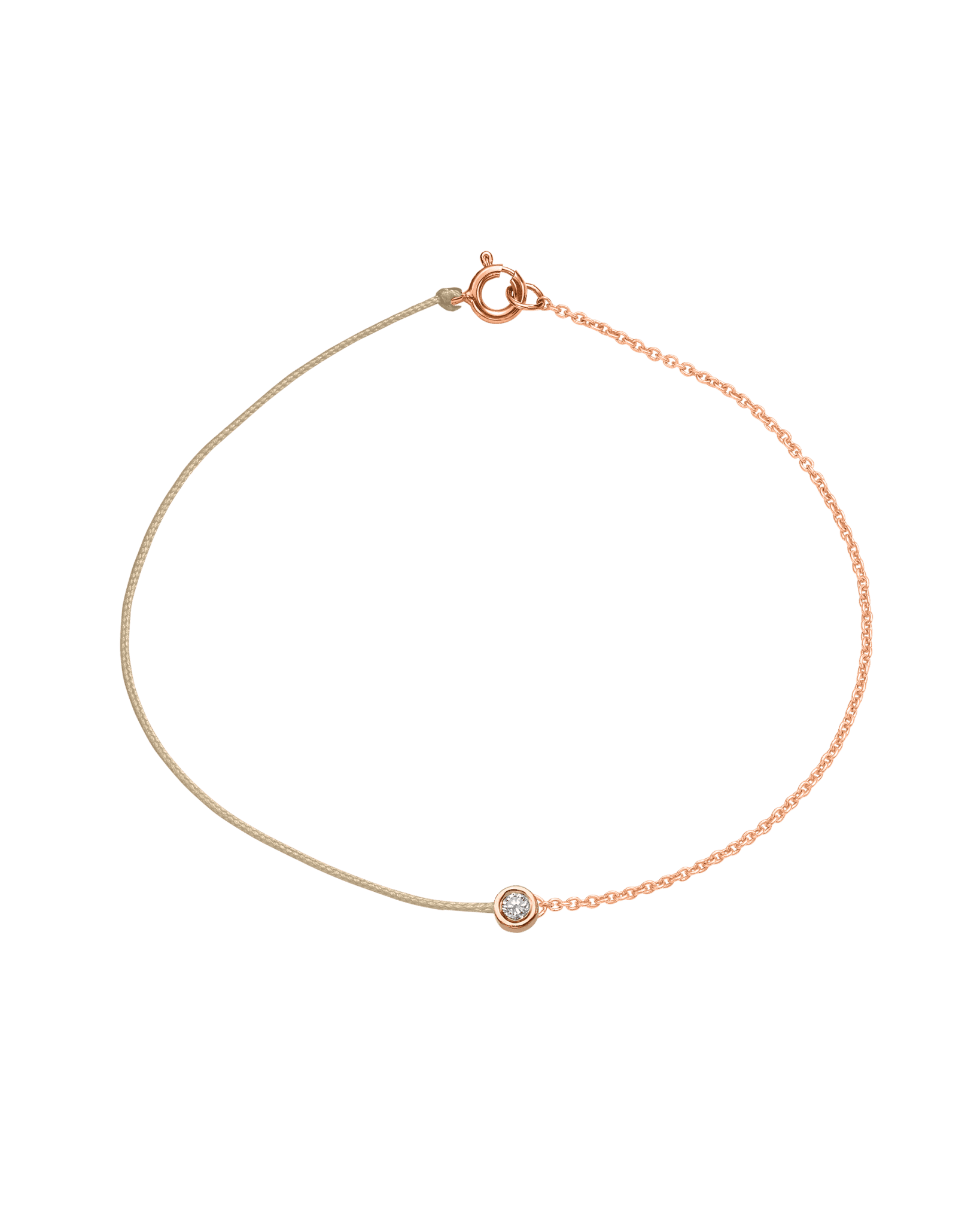 String of Love Chaînette - Or Rose 14 carats Bracelet 14K Solid Gold Beige Medium: 0.05 carats Small 15cm