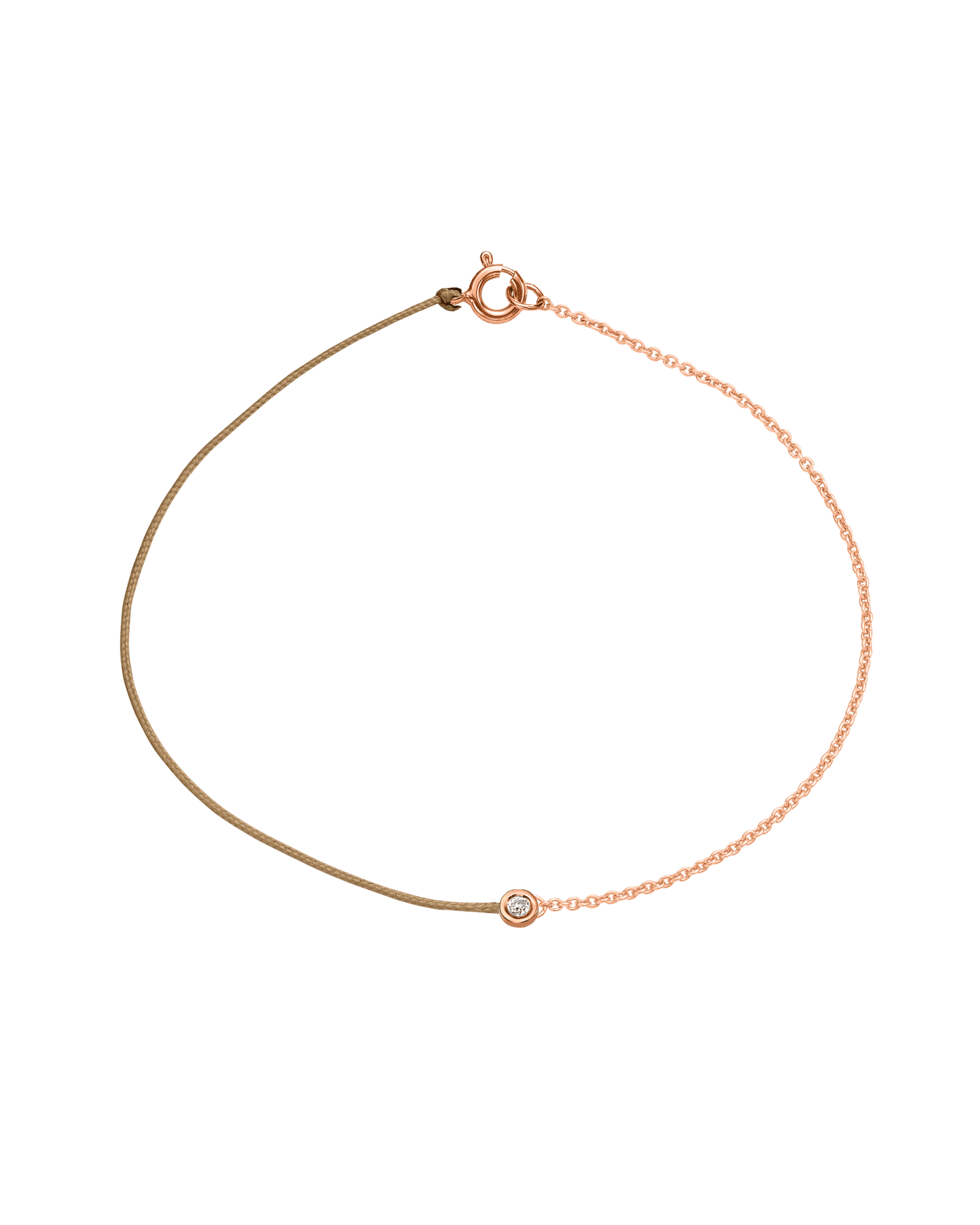 String of Love Chaînette - Or Rose 14 carats Bracelet 14K Solid Gold Camel Small: 0.03 carats Small 15cm