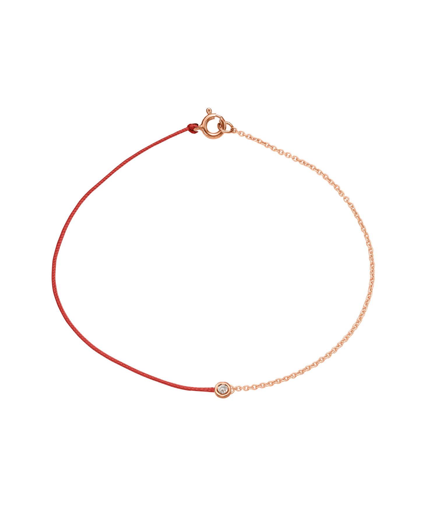 String of Love Chaînette - Or Rose 14 carats Bracelet 14K Solid Gold Rouge Small: 0.03 carats Small 15cm