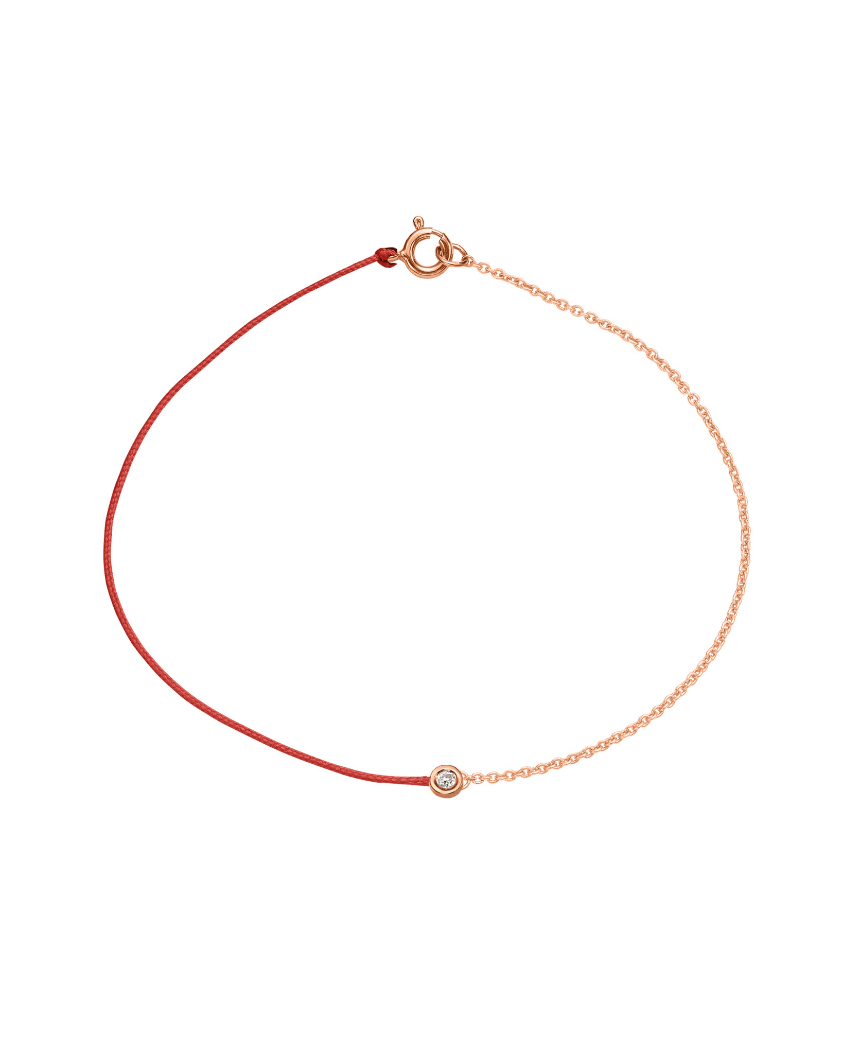 String of Love Chaînette - Or Rose 14 carats Bracelet 14K Solid Gold Rouge Small: 0.03 carats Small 15cm