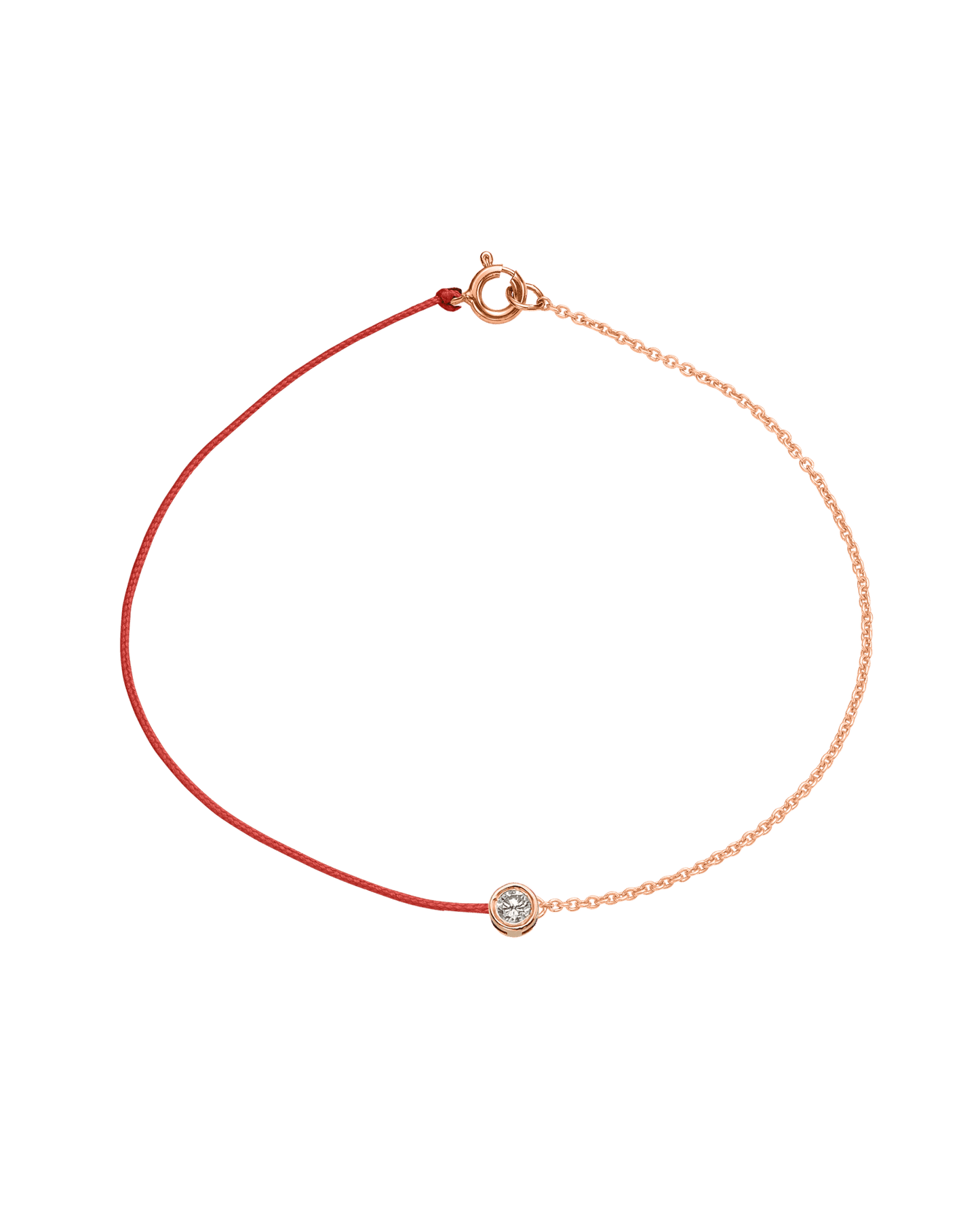 String of Love Chaînette - Or Rose 14 carats Bracelet 14K Solid Gold Rouge Large: 0.10 carats Small 15cm
