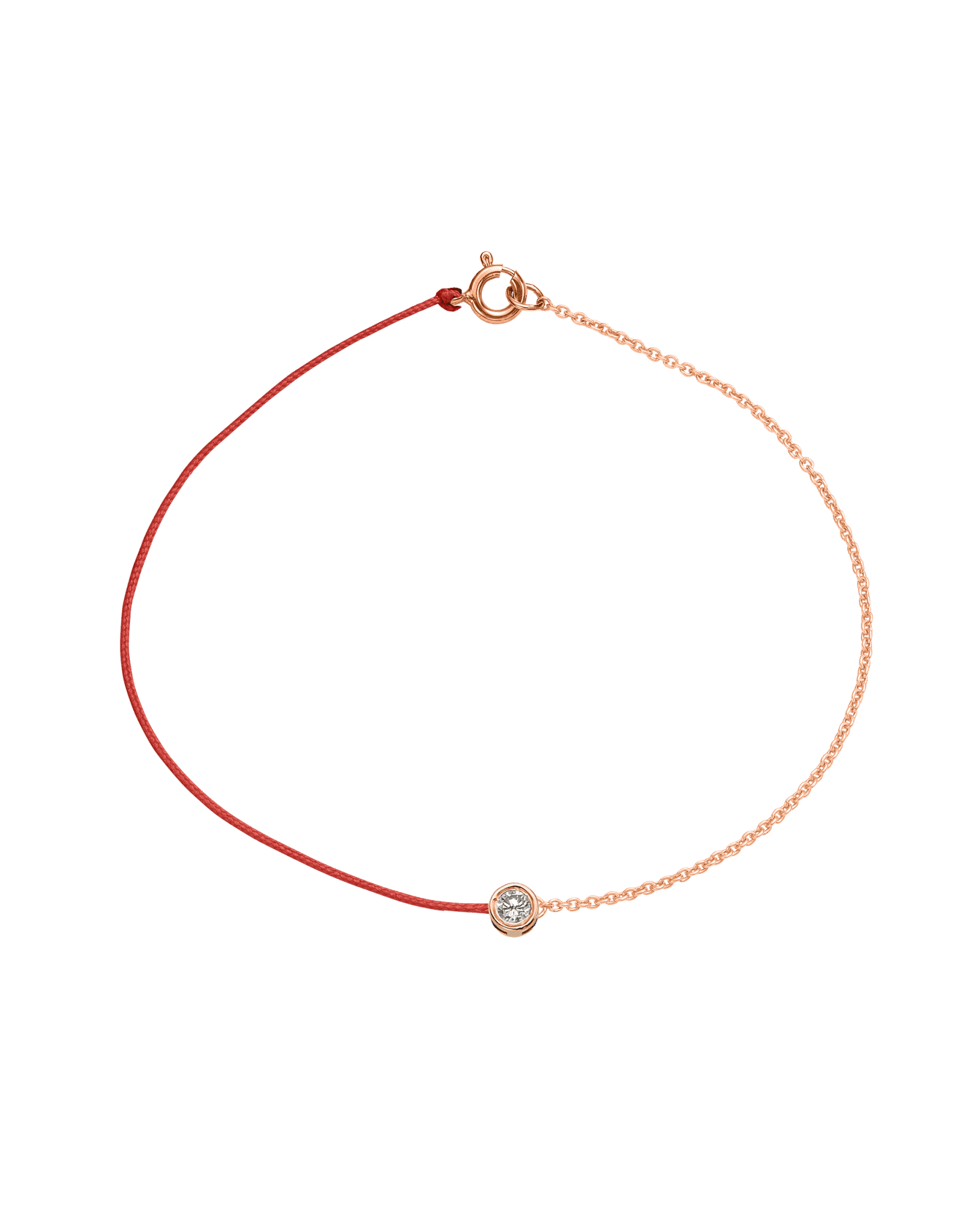 String of Love Chaînette - Or Rose 14 carats Bracelet 14K Solid Gold Rouge Large: 0.10 carats Small 15cm