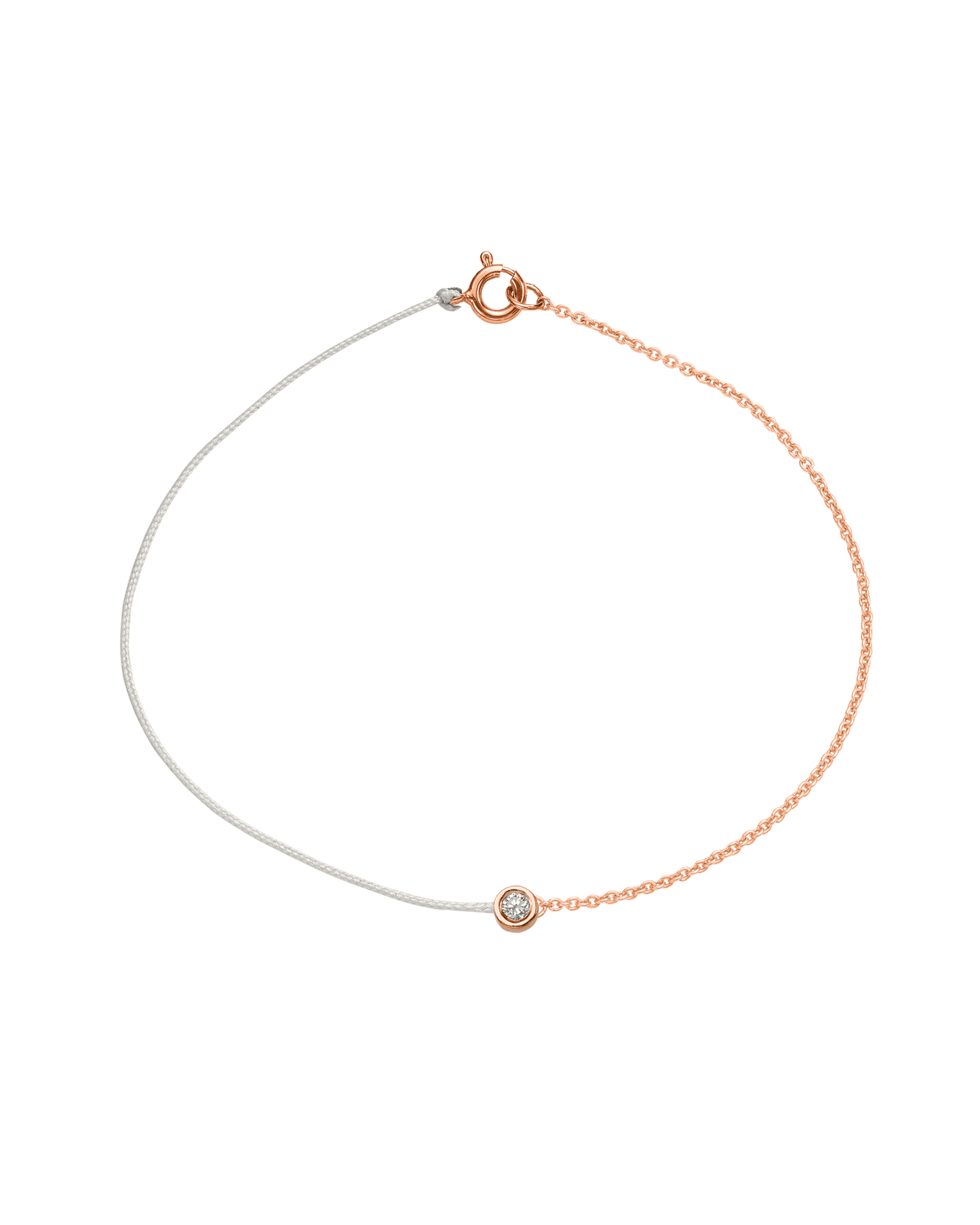 String of Love Chaînette - Or Rose 14 carats Bracelet 14K Solid Gold Perle Medium: 0.05 carats Small 15cm
