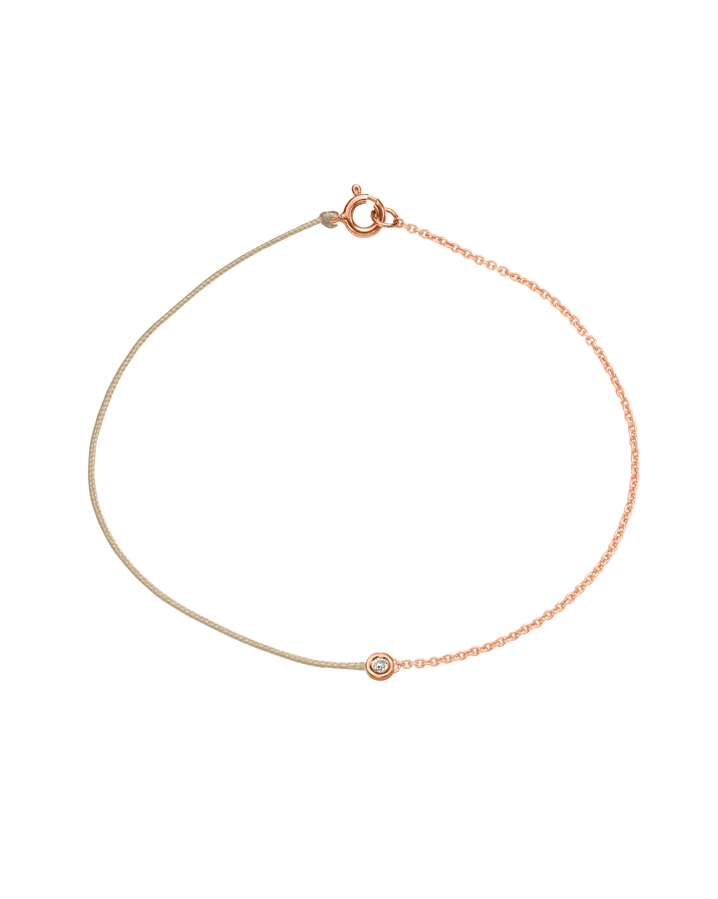 String of Love Chaînette - Or Rose 14 carats Bracelet 14K Solid Gold Beige Small: 0.03 carats Small 15cm