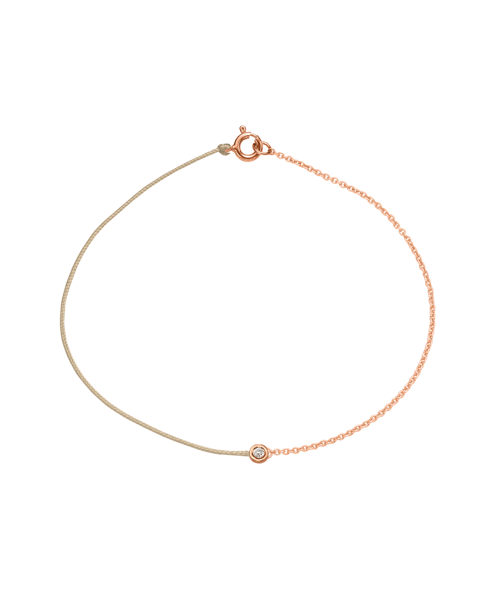 String of Love Chaînette - Or Rose 14 carats Bracelet 14K Solid Gold Beige Small: 0.03 carats Small 15cm