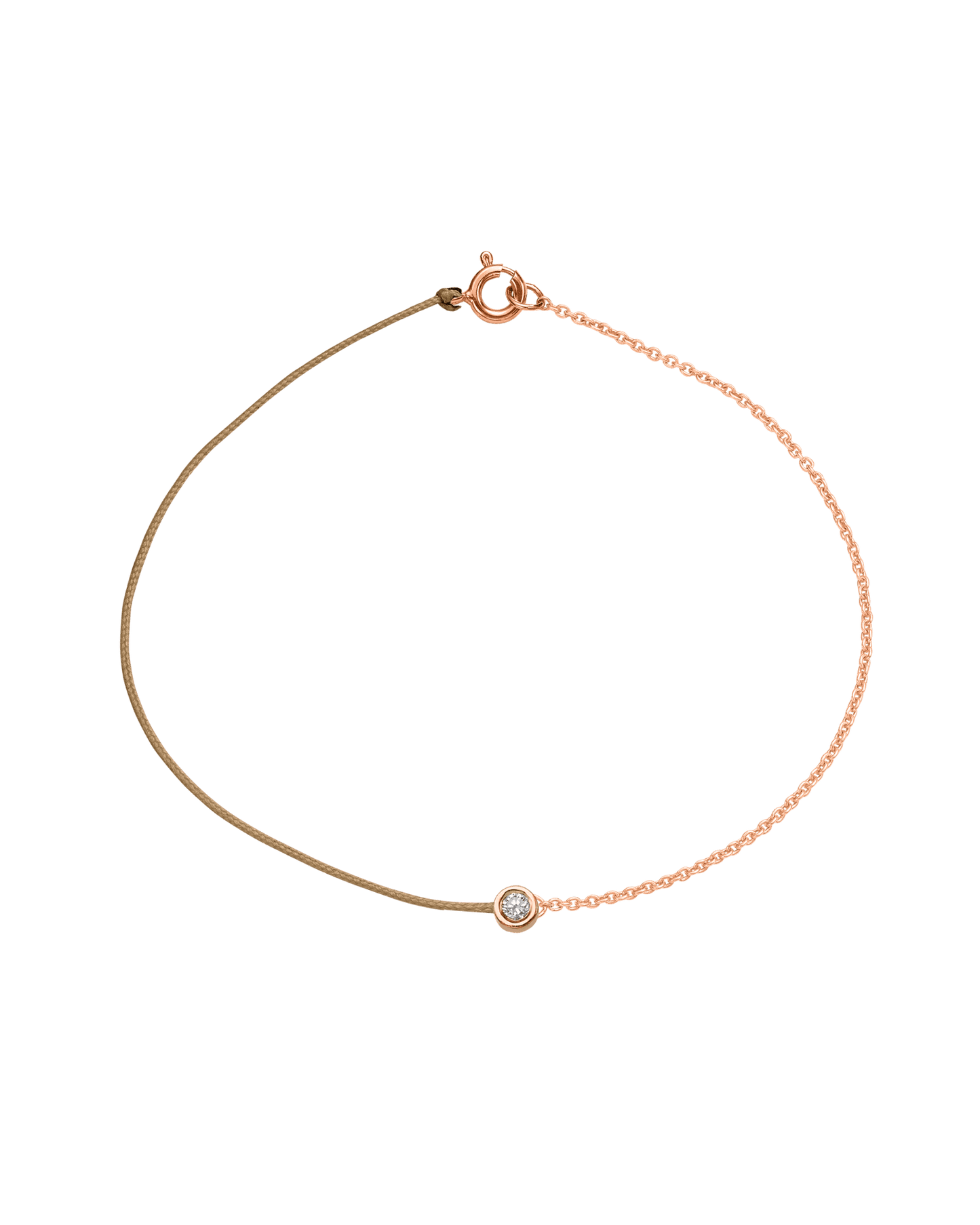 String of Love Chaînette - Or Rose 14 carats Bracelet 14K Solid Gold Camel Medium: 0.05 carats Small 15cm