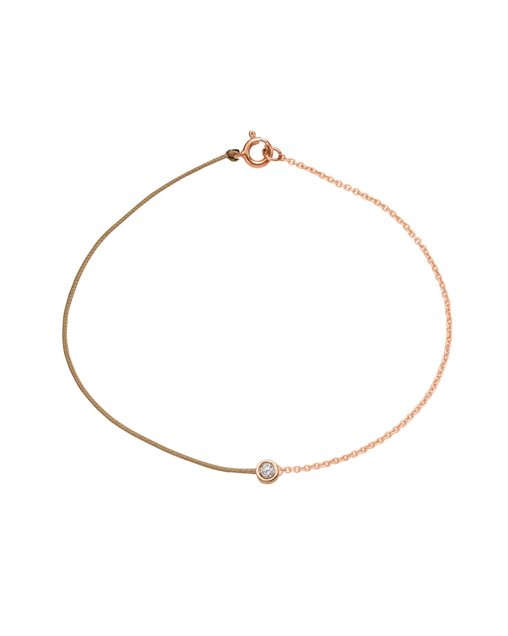 String of Love Chaînette - Or Rose 14 carats Bracelet 14K Solid Gold Camel Medium: 0.05 carats Small 15cm
