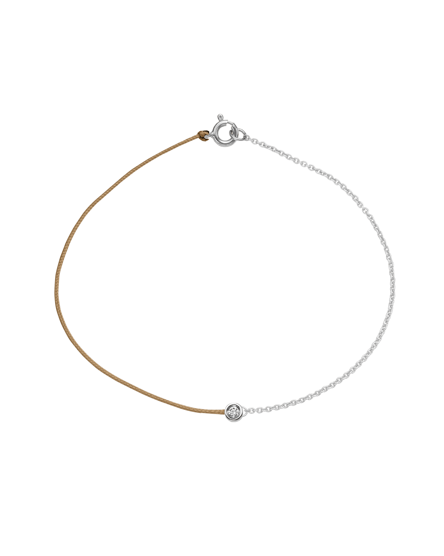 String of Love Chaînette - Or Blanc 14 carats Bracelet 14K Solid Gold Camel Small: 0.03 carats Small 15cm