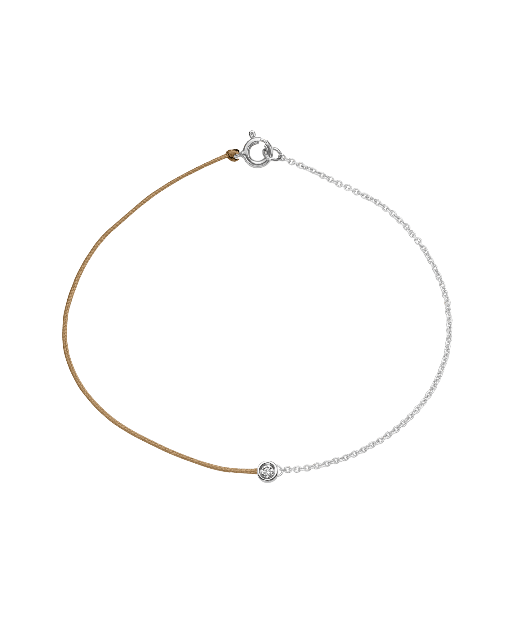 String of Love Chaînette - Or Blanc 14 carats Bracelet 14K Solid Gold Camel Small: 0.03 carats Small 15cm
