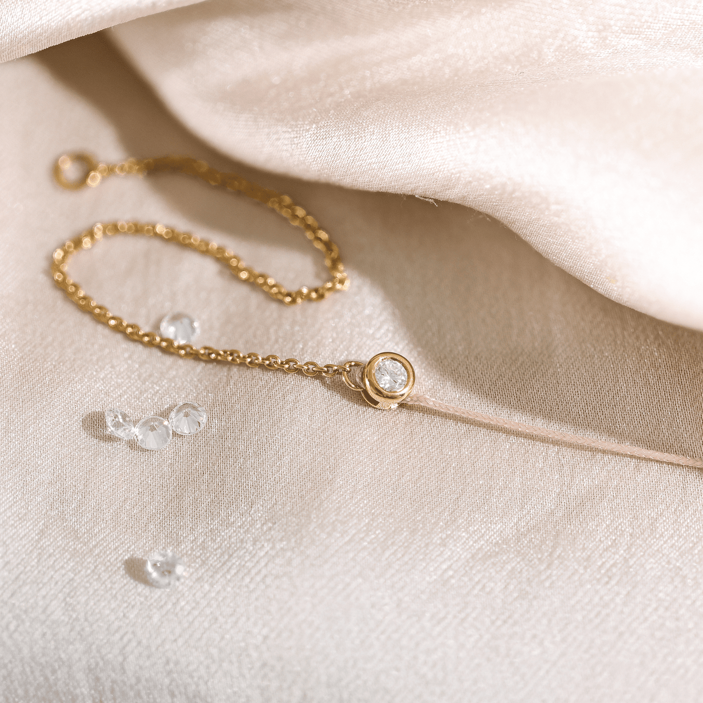 String of Love Chaînette - Or Blanc 14 carats Bracelet 14K Solid Gold