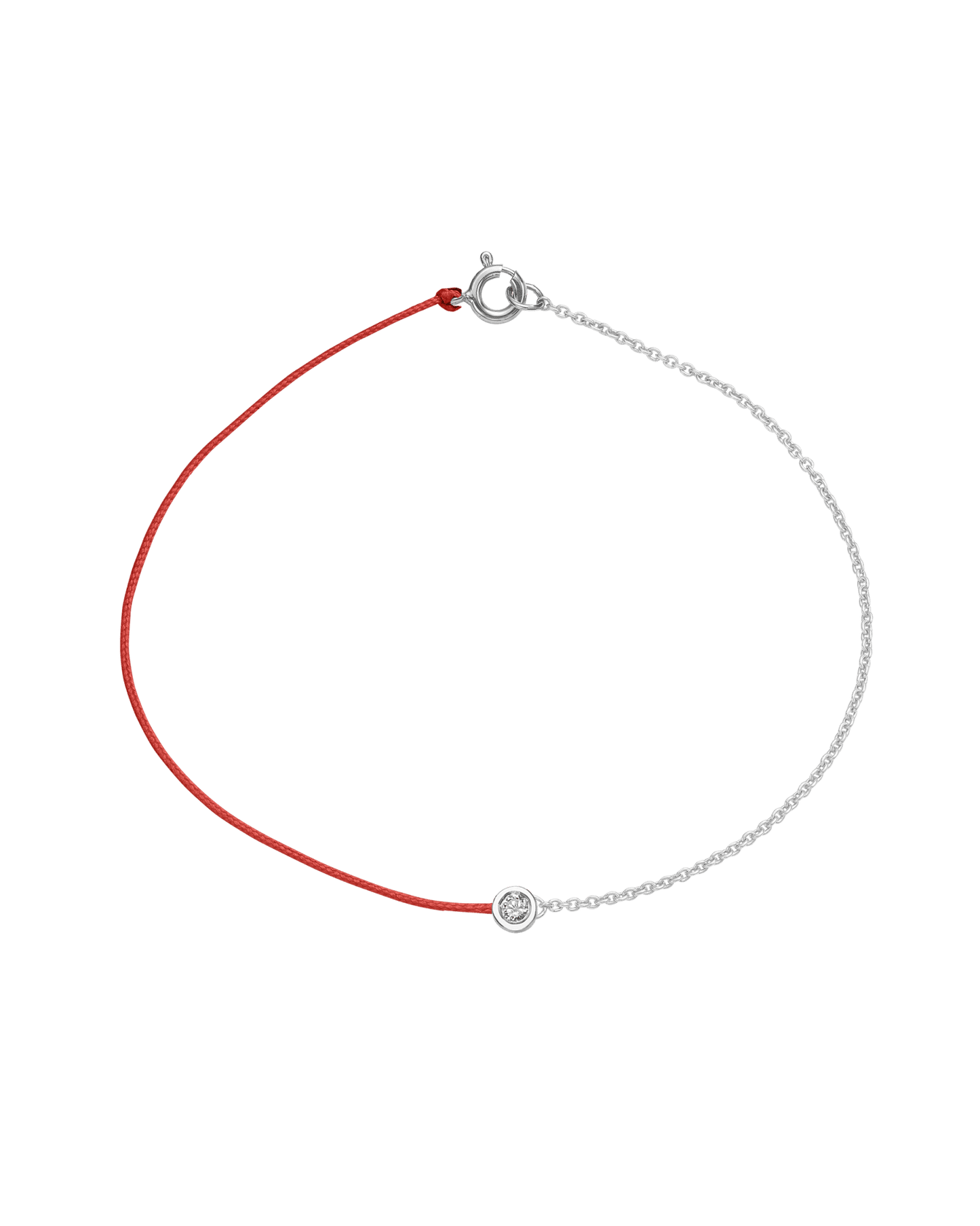 String of Love Chaînette - Or Blanc 14 carats Bracelet 14K Solid Gold Rouge Medium: 0.05 carats Small 15cm