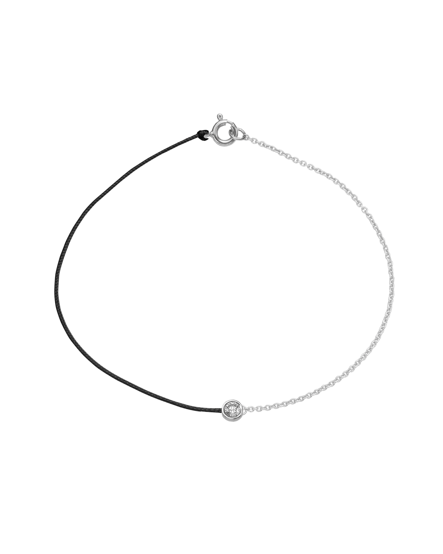 String of Love Chaînette - Or Blanc 14 carats Bracelet 14K Solid Gold Noir Large: 0.10 carats Small 15cm