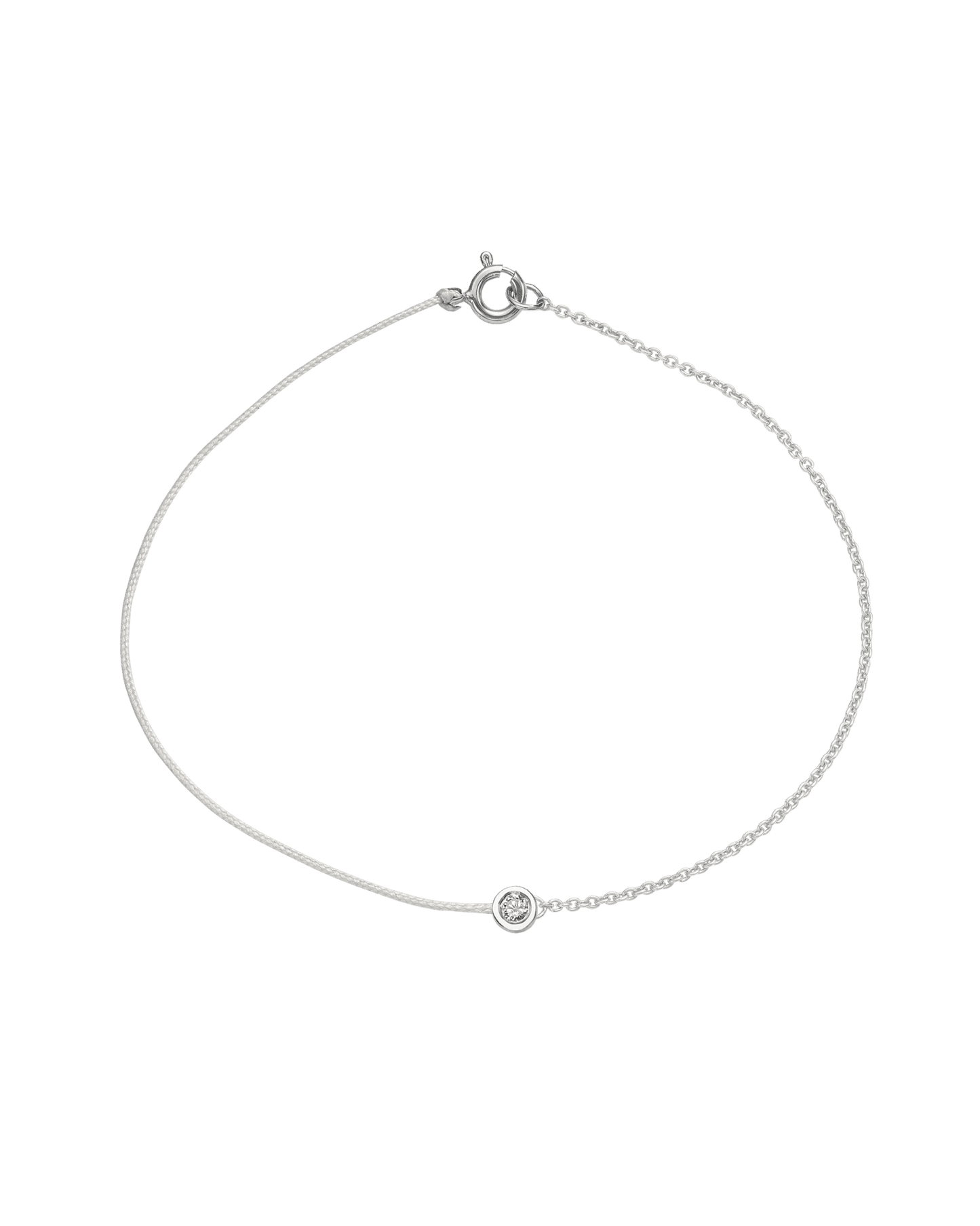 String of Love Chaînette - Or Blanc 14 carats Bracelet 14K Solid Gold Perle Medium: 0.05 carats Small 15cm