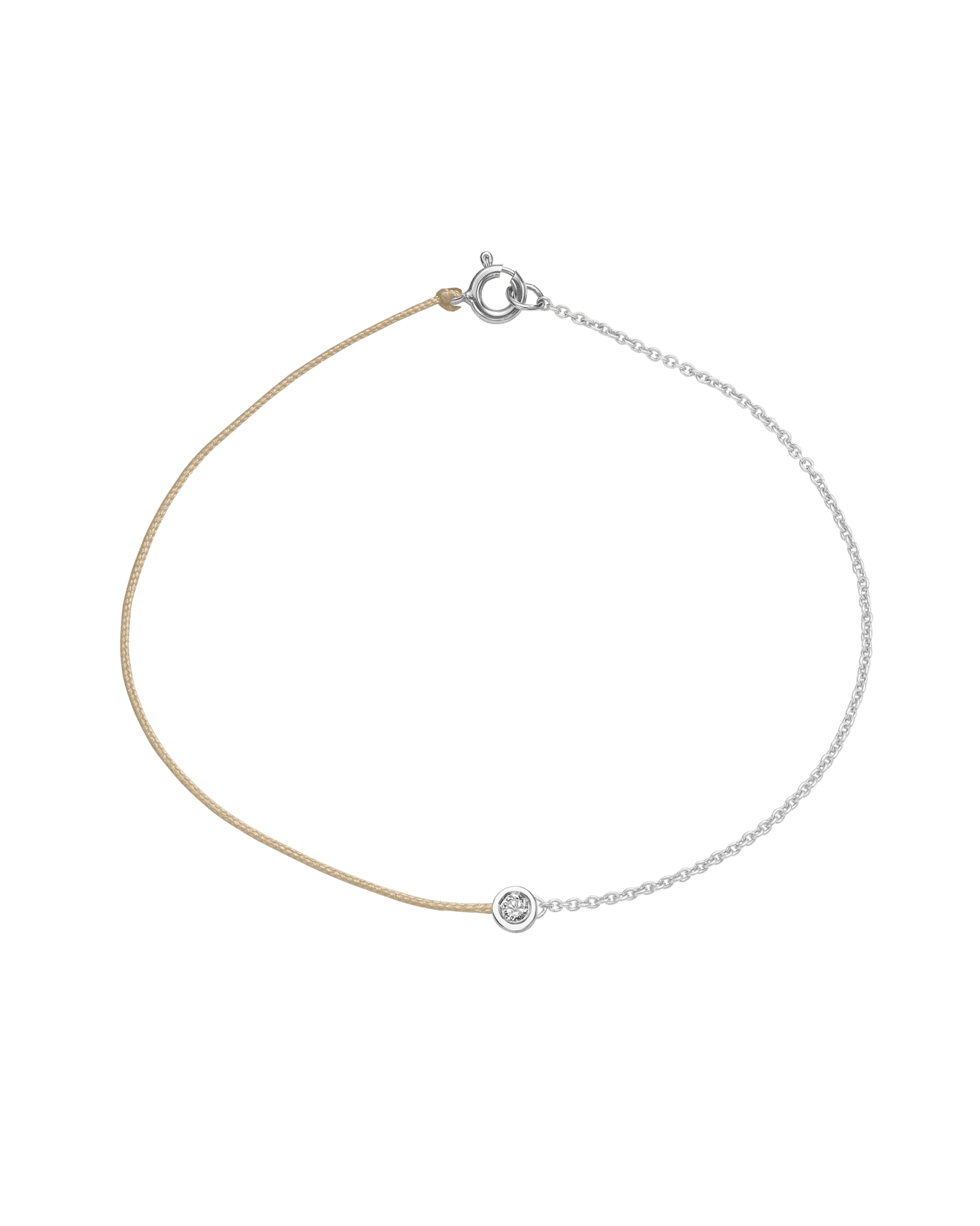 String of Love Chaînette - Or Blanc 14 carats Bracelet 14K Solid Gold Beige Medium: 0.05 carats Small 15cm