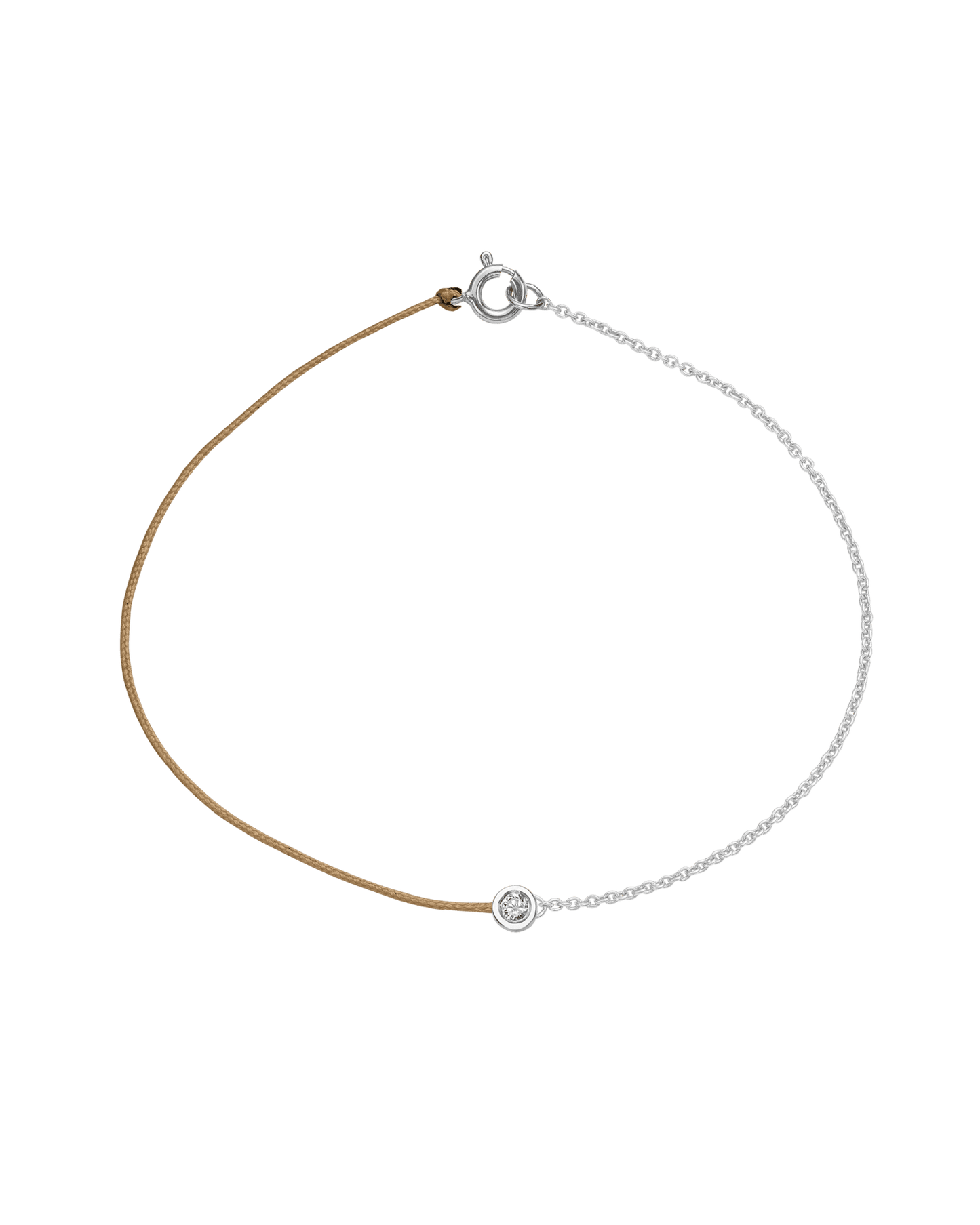 String of Love Chaînette - Or Blanc 14 carats Bracelet 14K Solid Gold Camel Medium: 0.05 carats Small 15cm