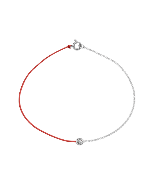 String of Love ChaƮnette - Or Blanc 14 carats Bracelet 14K Solid Gold Rouge Large: 0.10 carats Small 15cm