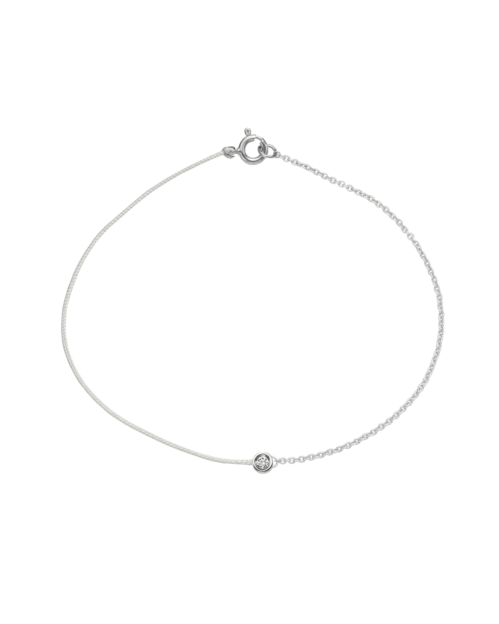 String of Love Chaînette - Or Blanc 14 carats Bracelet 14K Solid Gold Perle Small: 0.03 carats Small 15cm