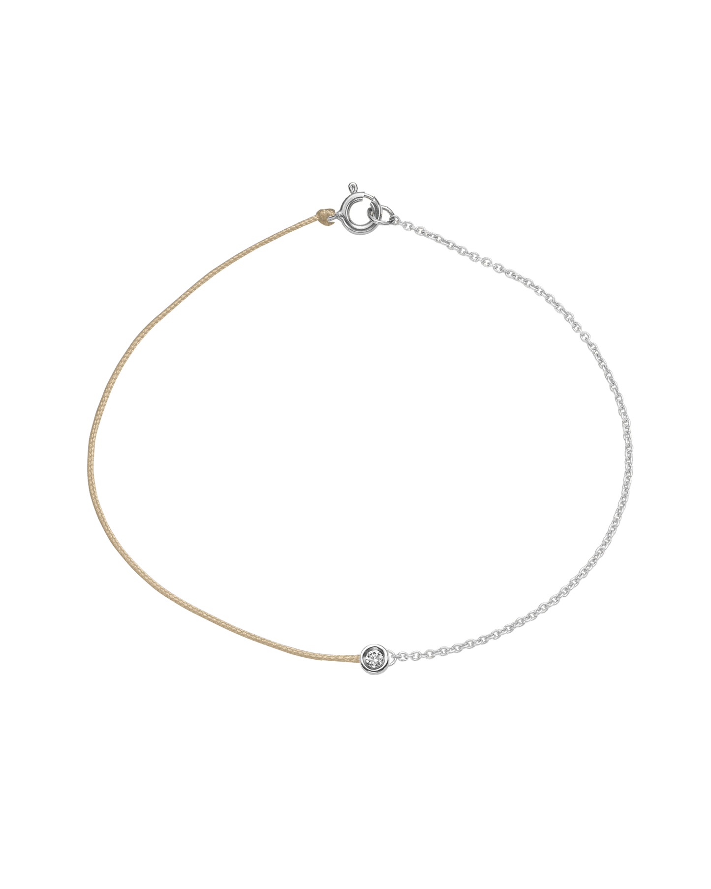 String of Love Chaînette - Or Blanc 14 carats Bracelet 14K Solid Gold Beige Small: 0.03 carats Small 15cm