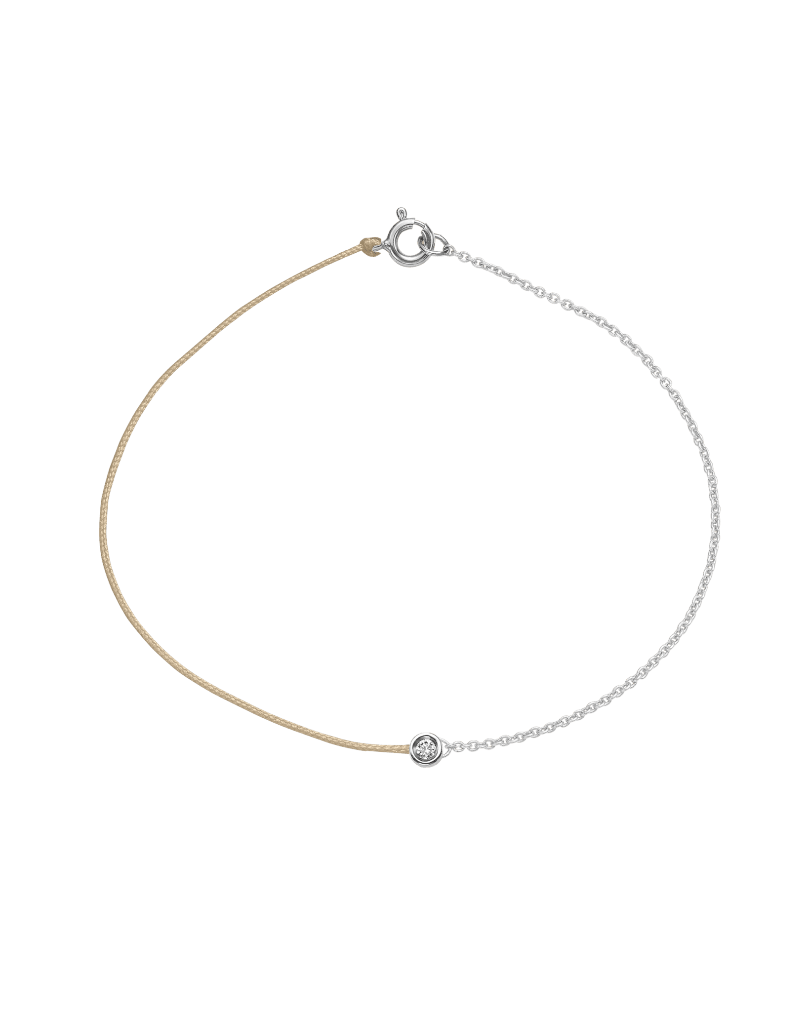 String of Love Chaînette - Or Blanc 14 carats Bracelet 14K Solid Gold Beige Small: 0.03 carats Small 15cm