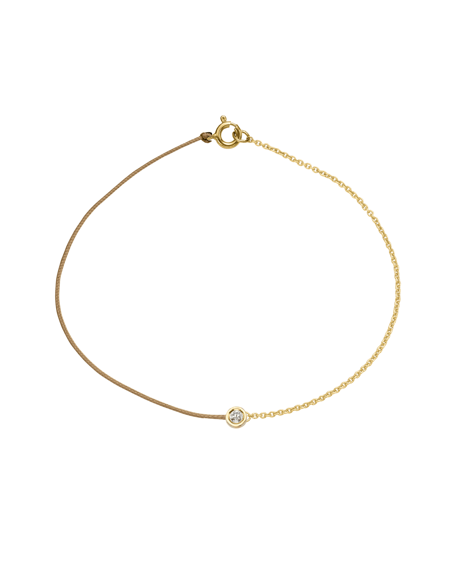 String of Love Chaînette - Or Jaune 14 carats Bracelet 14K Solid Gold Camel Medium: 0.05 carats Small 15cm