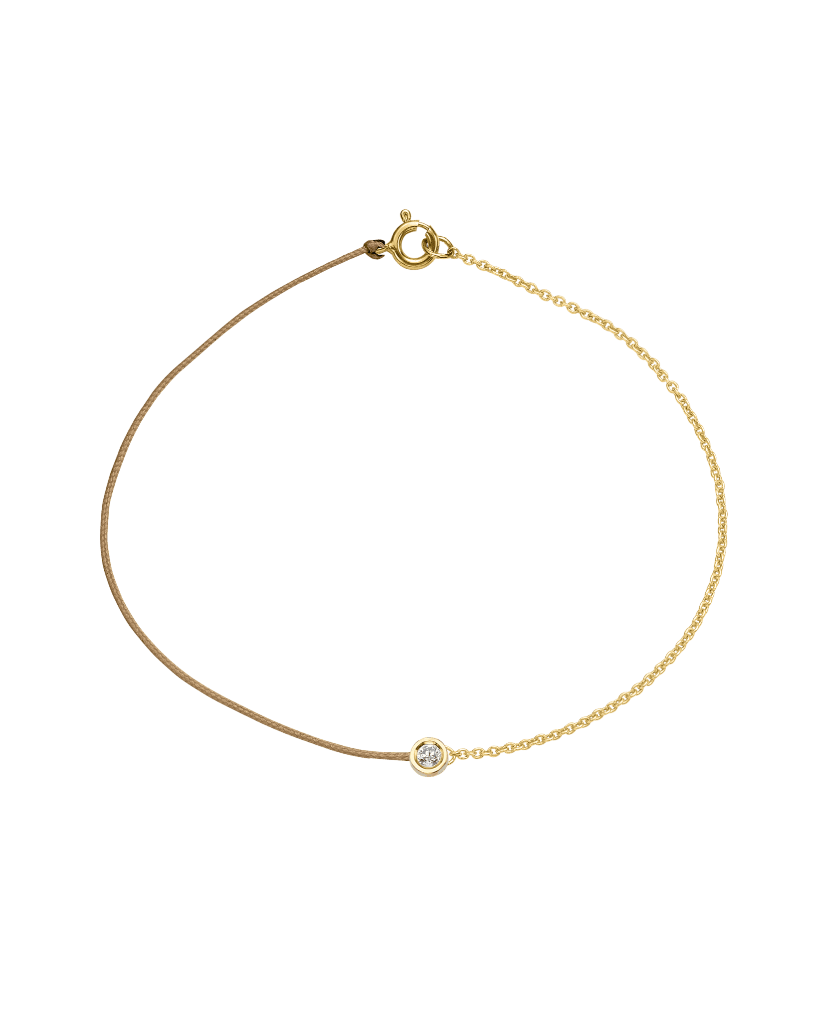 String of Love Chaînette - Or Jaune 14 carats Bracelet 14K Solid Gold Camel Medium: 0.05 carats Small 15cm