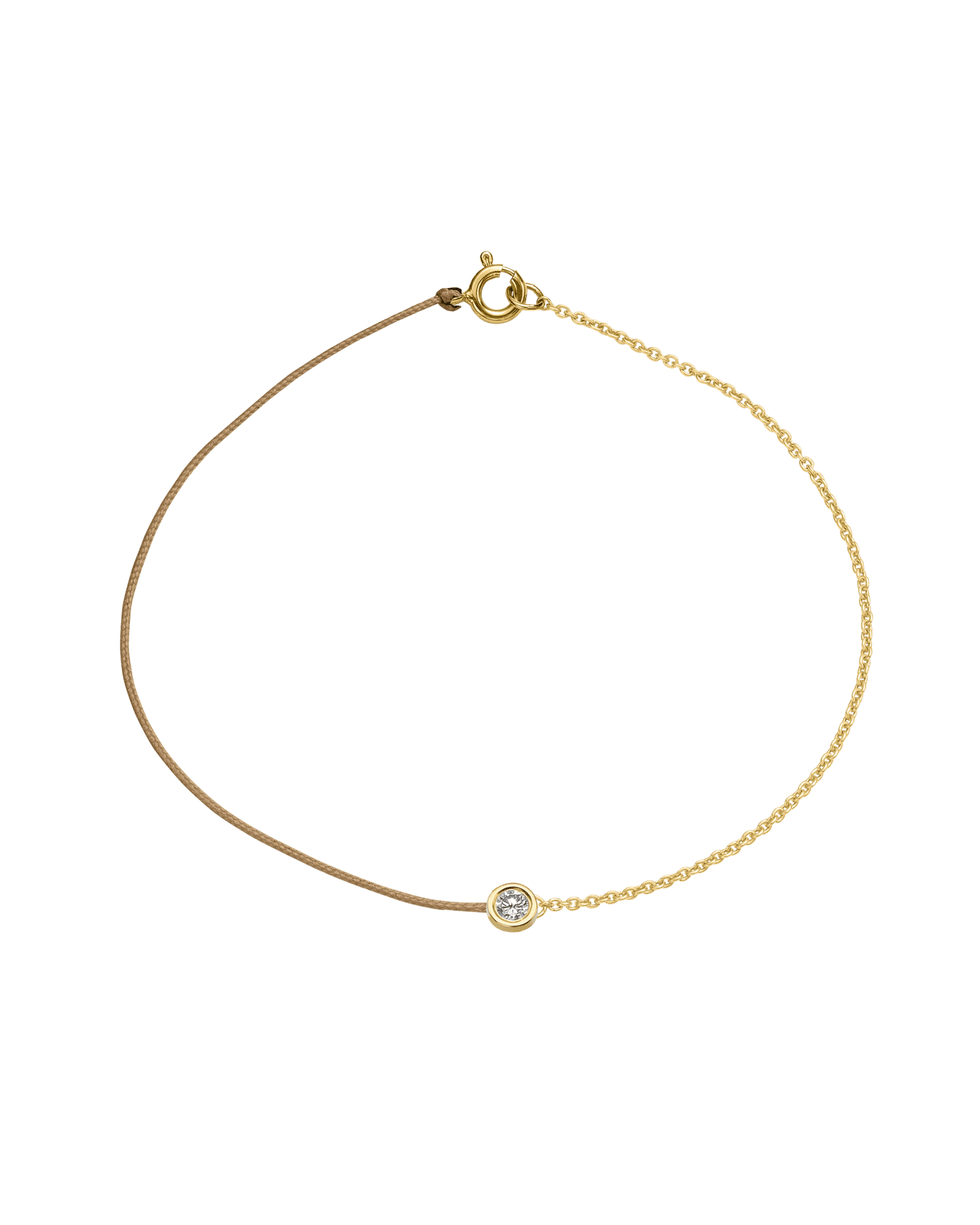 String of Love Chaînette - Or Jaune 14 carats Bracelet 14K Solid Gold Camel Large: 0.10 carats Small 15cm