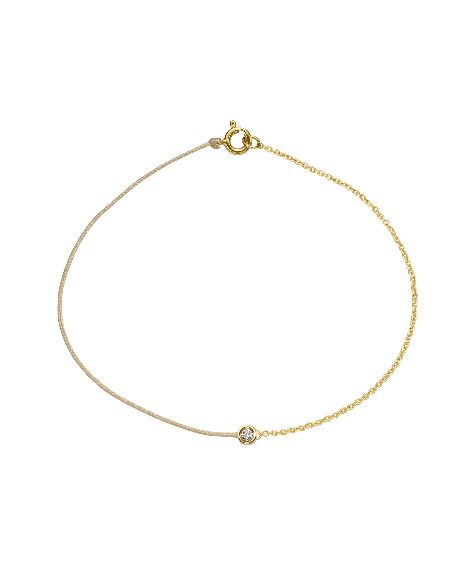 String of Love Chaînette - Or Jaune 14 carats Bracelet 14K Solid Gold Beige Small: 0.03 carats Small 15cm