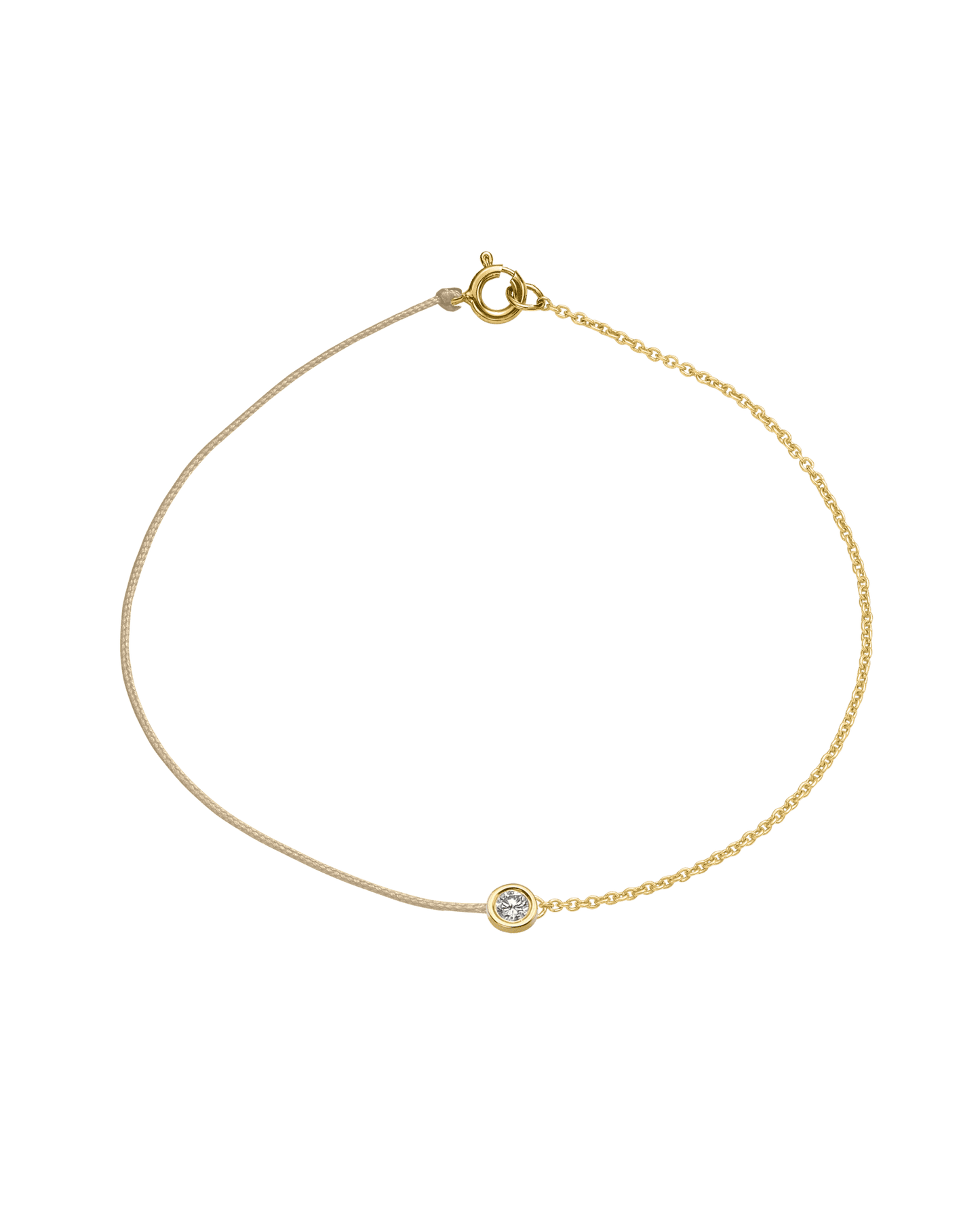String of Love Chaînette - Or Jaune 14 carats Bracelet 14K Solid Gold Beige Large: 0.10 carats Small 15cm