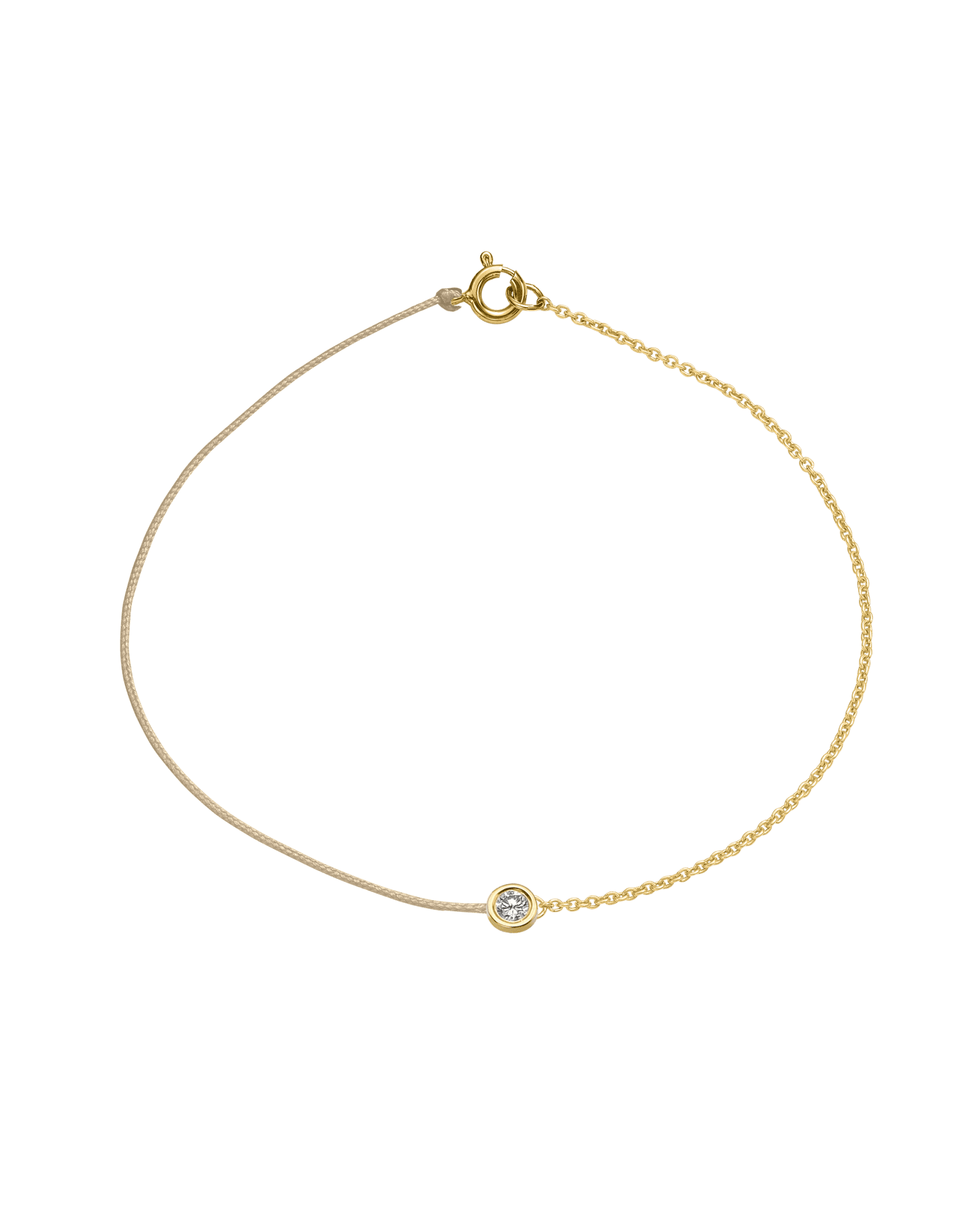 String of Love Chaînette - Or Jaune 14 carats Bracelet 14K Solid Gold Beige Large: 0.10 carats Small 15cm