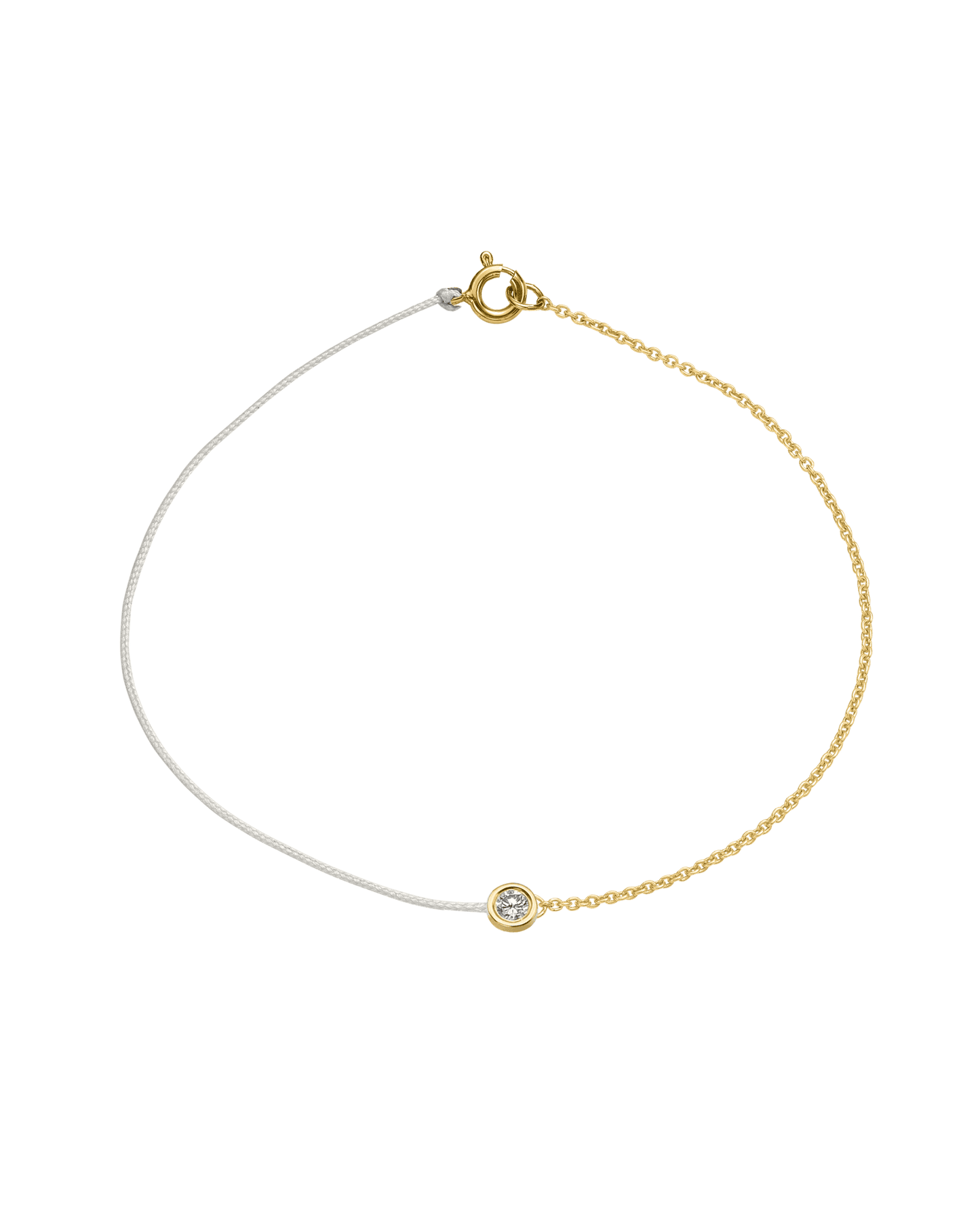 String of Love Chaînette - Or Jaune 14 carats Bracelet 14K Solid Gold Perle Large: 0.10 carats Small 15cm