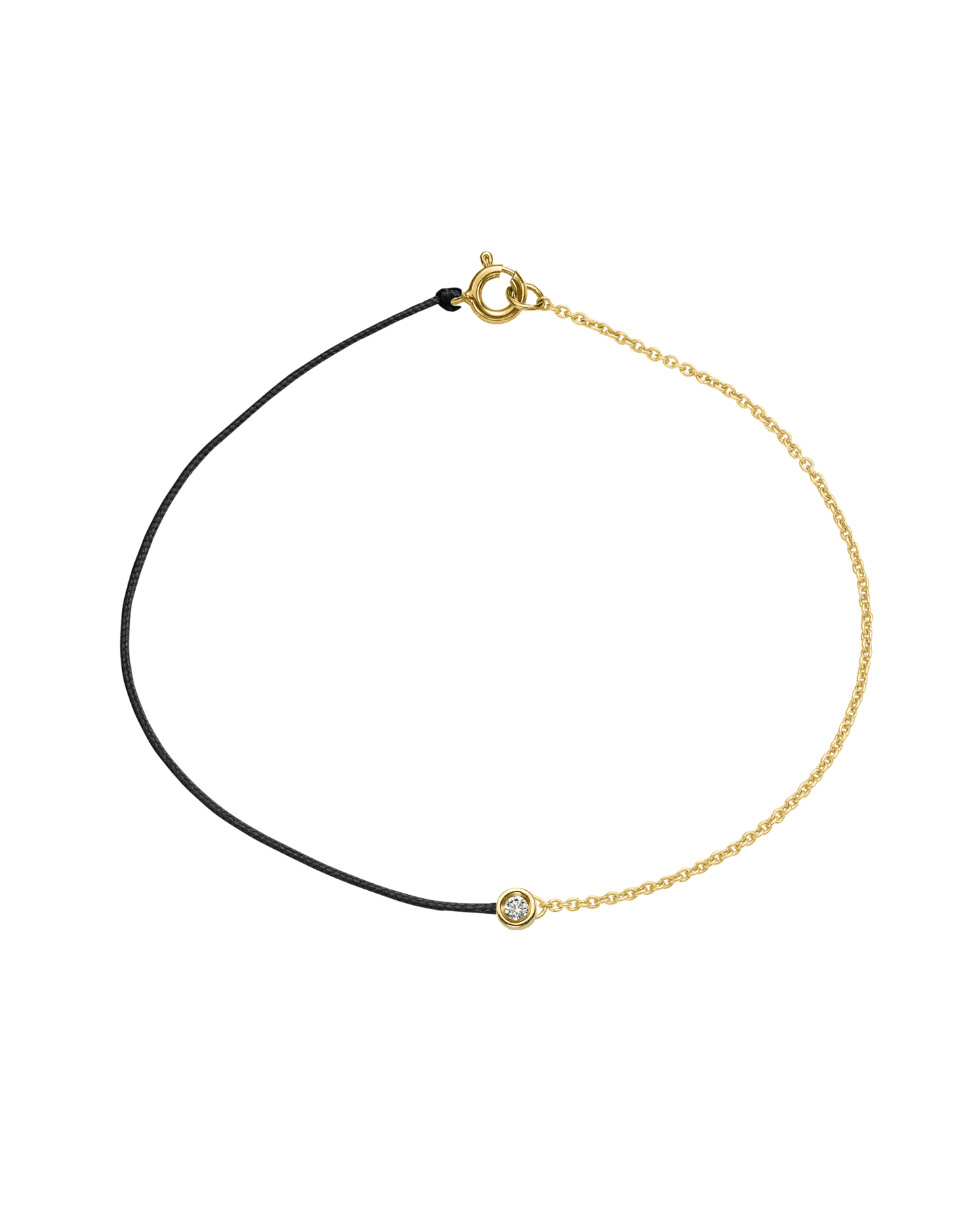 String of Love Chaînette - Or Jaune 14 carats Bracelet 14K Solid Gold Noir Small: 0.03 carats Small 15cm