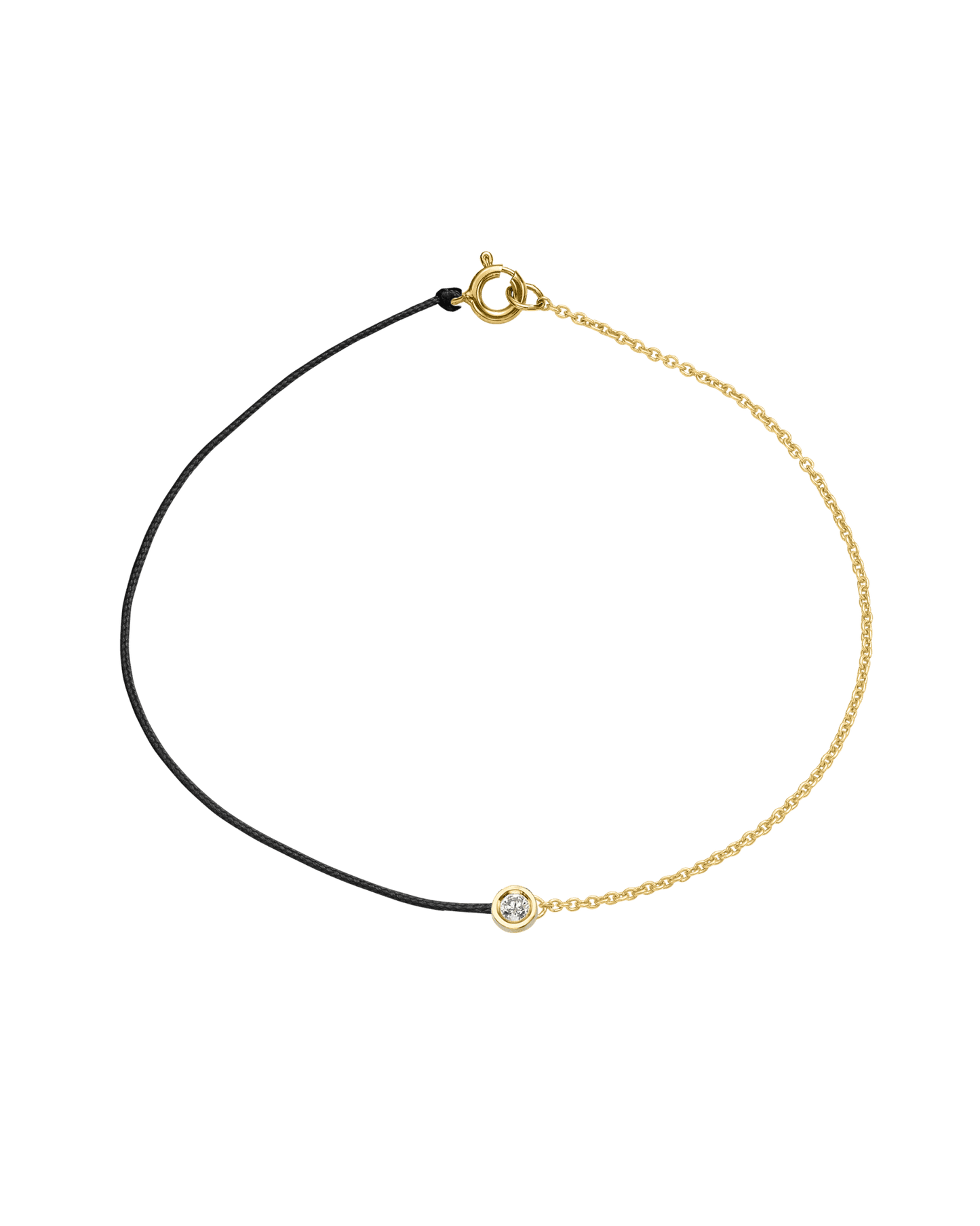 String of Love Chaînette - Or Jaune 14 carats Bracelet 14K Solid Gold Noir Medium: 0.05 carats Small 15cm