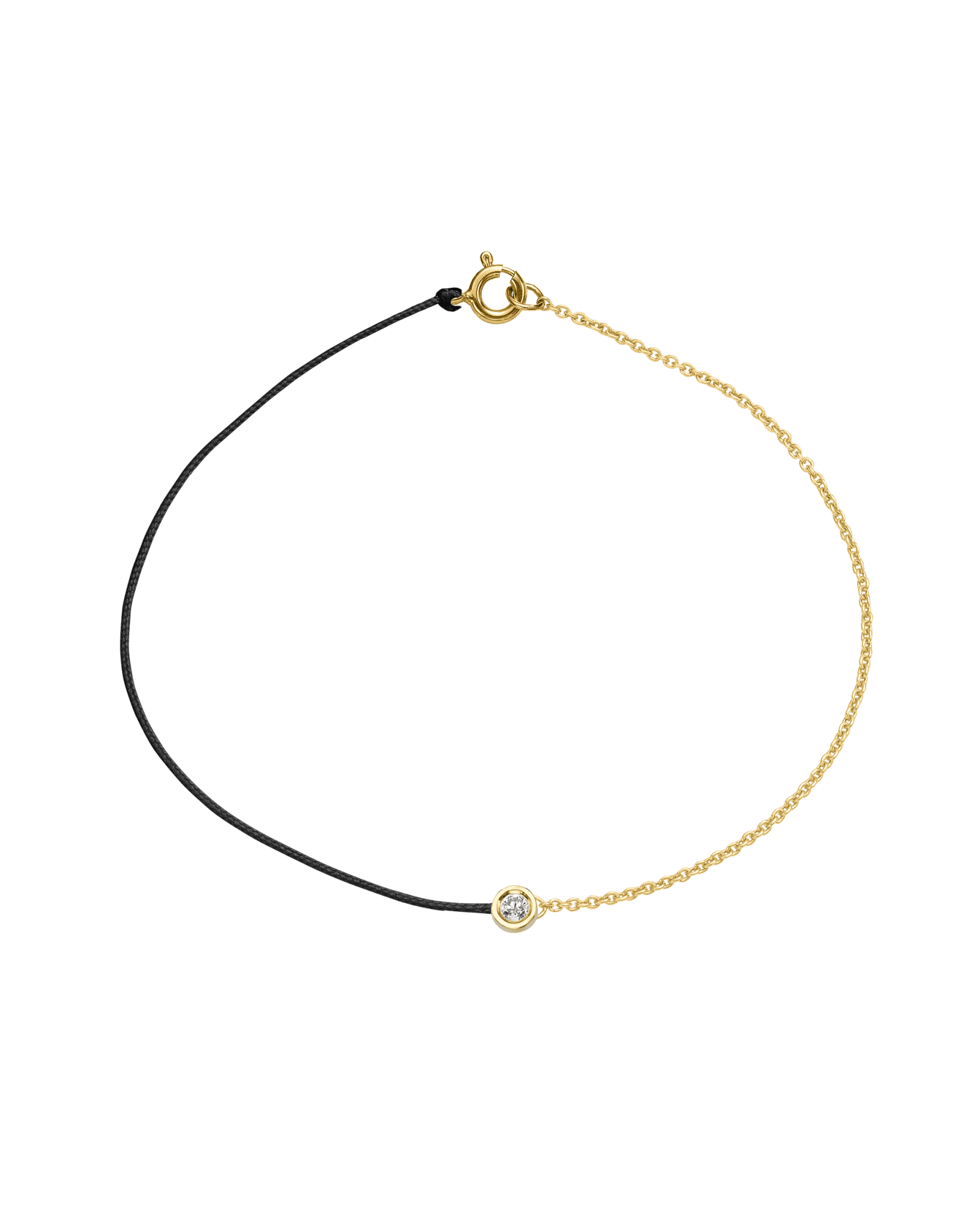 String of Love Chaînette - Or Jaune 14 carats Bracelet 14K Solid Gold Noir Medium: 0.05 carats Small 15cm