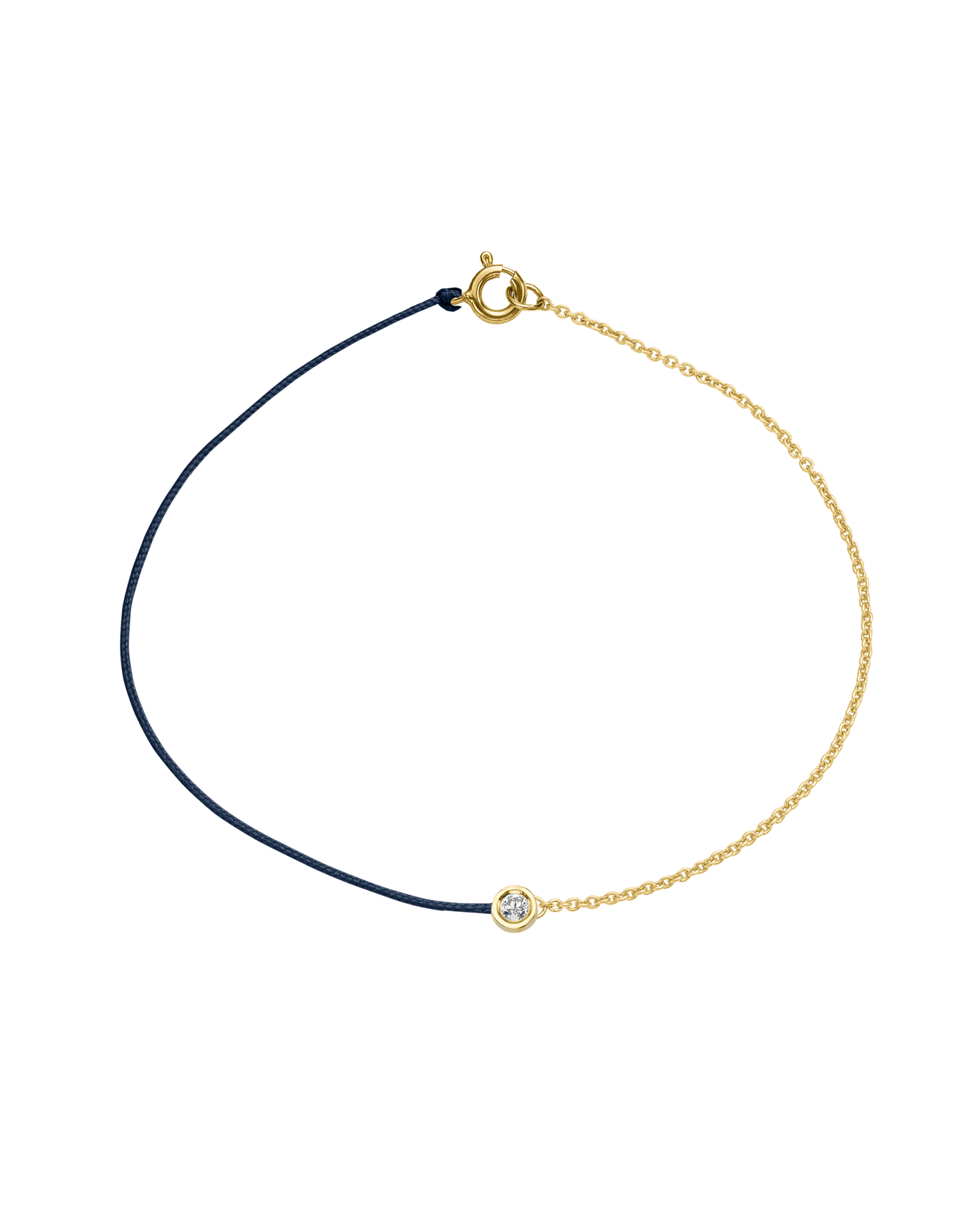 String of Love Chaînette - Or Jaune 14 carats Bracelet 14K Solid Gold Bleu Marine Medium: 0.05 carats Small 15cm